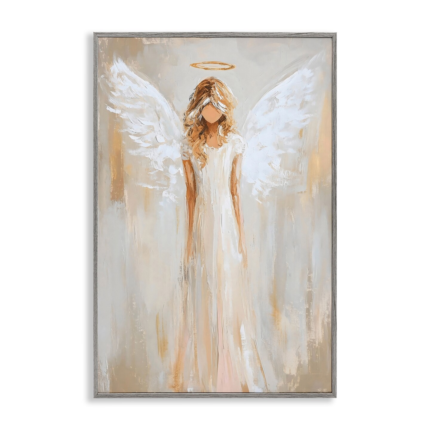 Stupell Industries Divine White Robe Angel Framed Giclee, design by Petal Prints Design