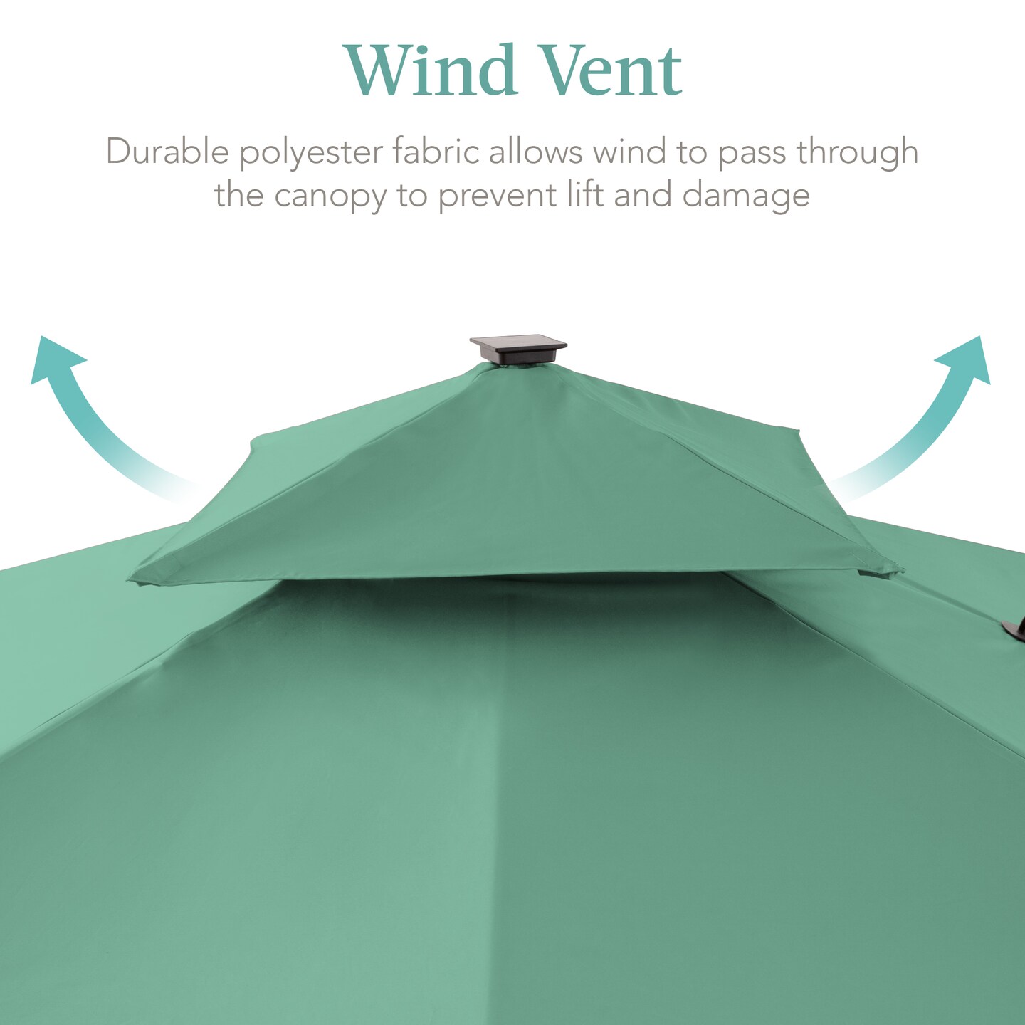 Best Choice Products 10x10ft 2-Tier Square Outdoor Solar LED Cantilever Patio Umbrella w/ Base Included