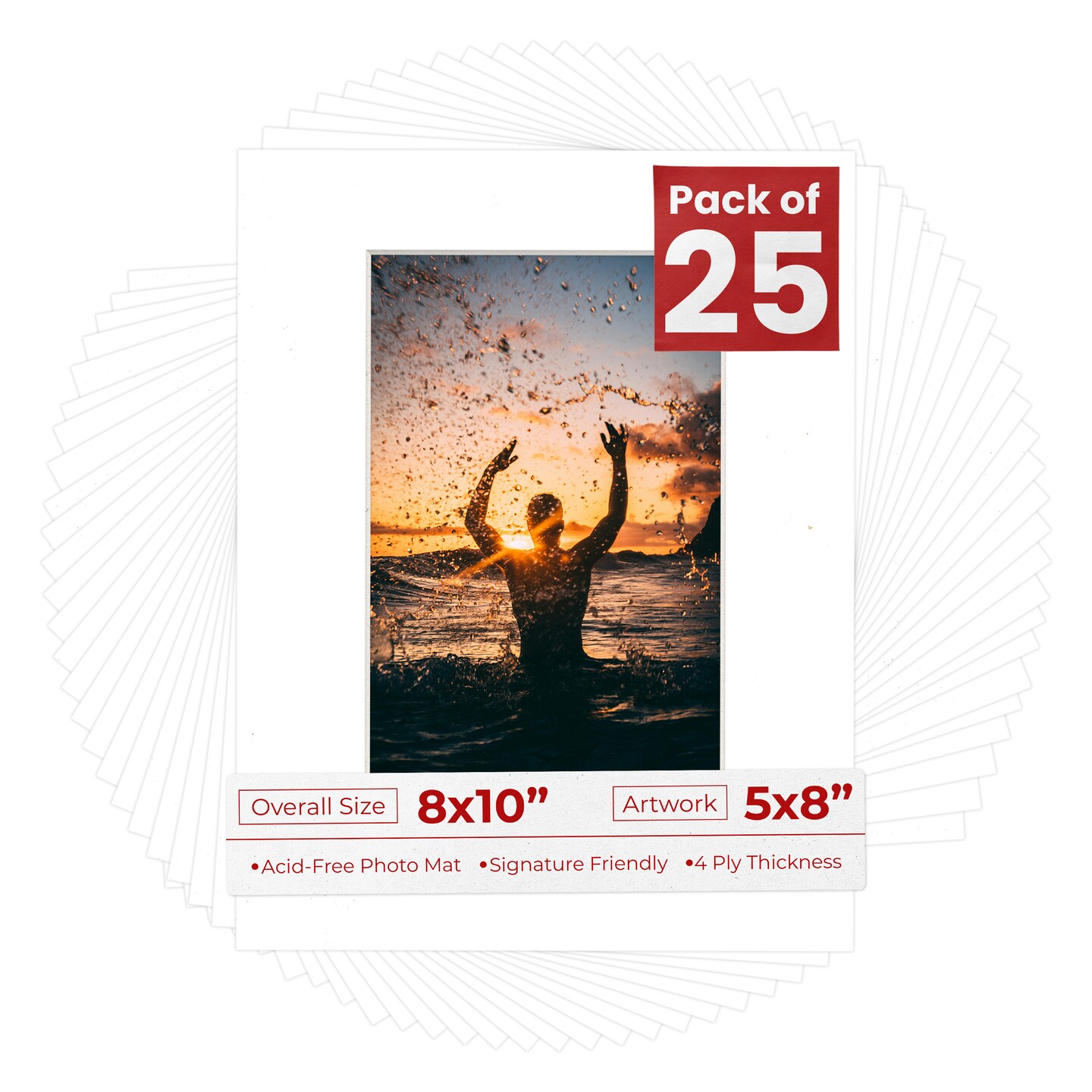Golf Ball Texture Mat Board for 8x10 Frames - Fits 5x8 Photos - 25 Mats ...