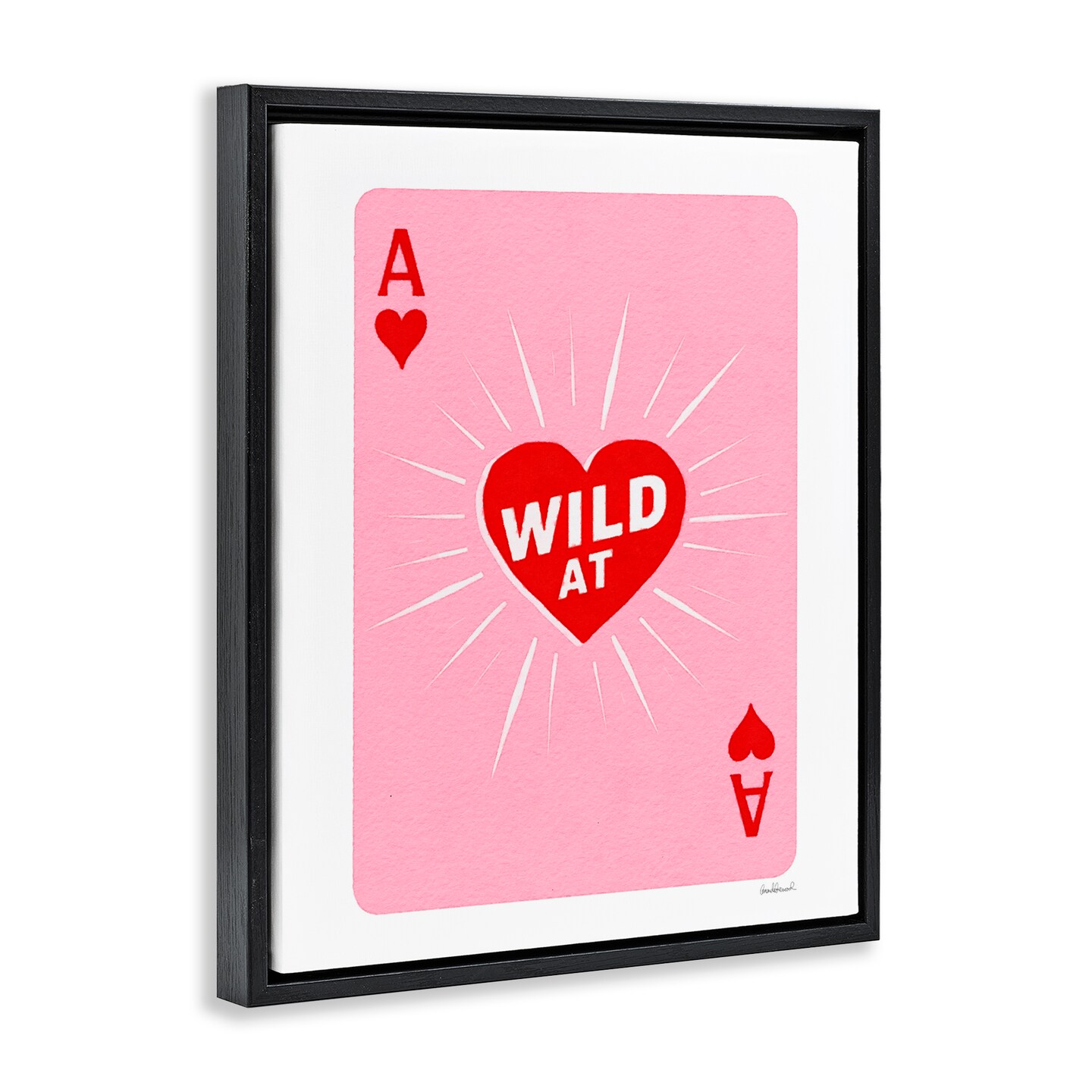 Stupell Industries Wild At Heart Card Floating Frame, design by Amanda Greenwood