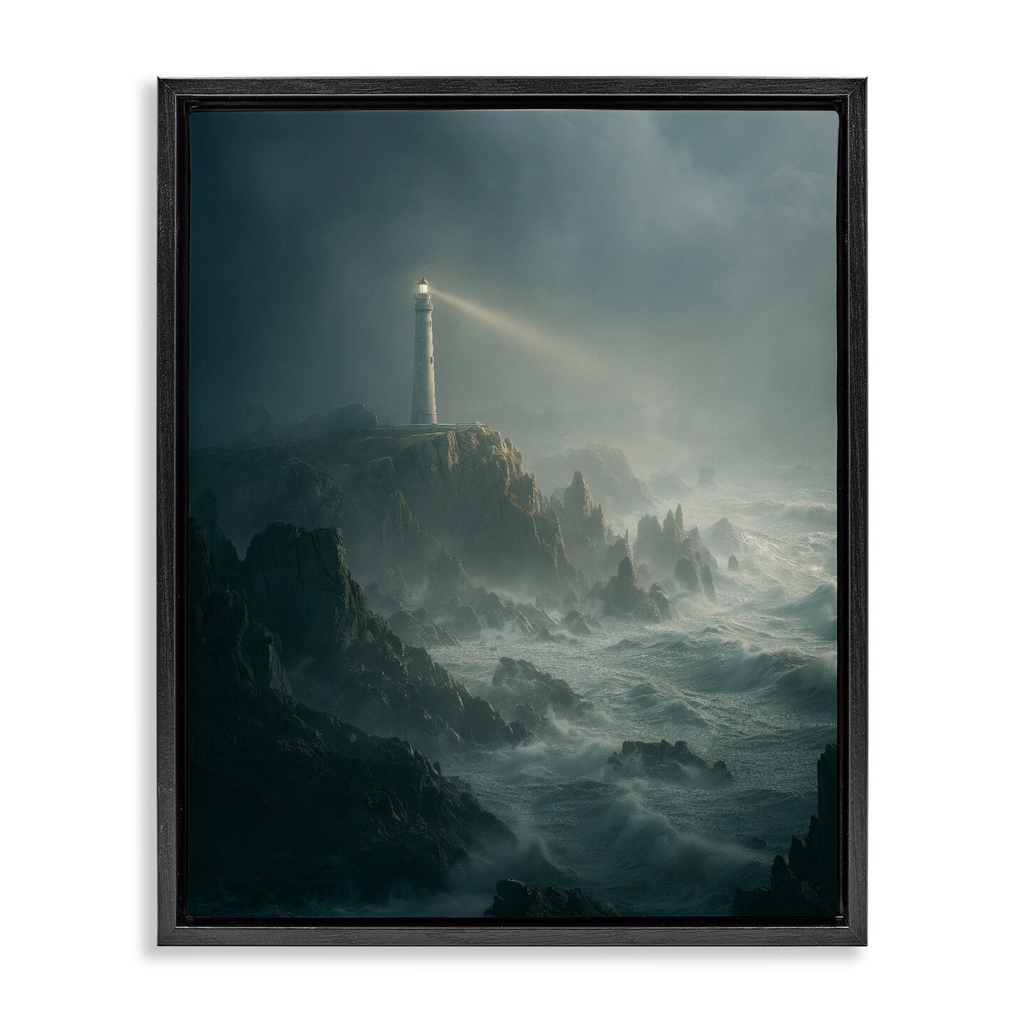 Stupell Industries Lighthouse and Stormy Cliff Floating Frame, design by Ziwei Li