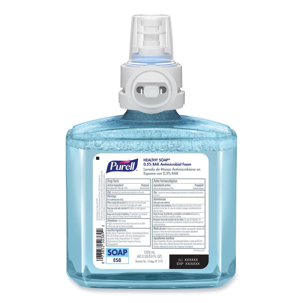 PURELL HEALTHY SOAP 0.5 Percent BAK Antimicrobial Foam Refill for ES8 Dispensers - Light Citrus Floral Scent (2/Carton)