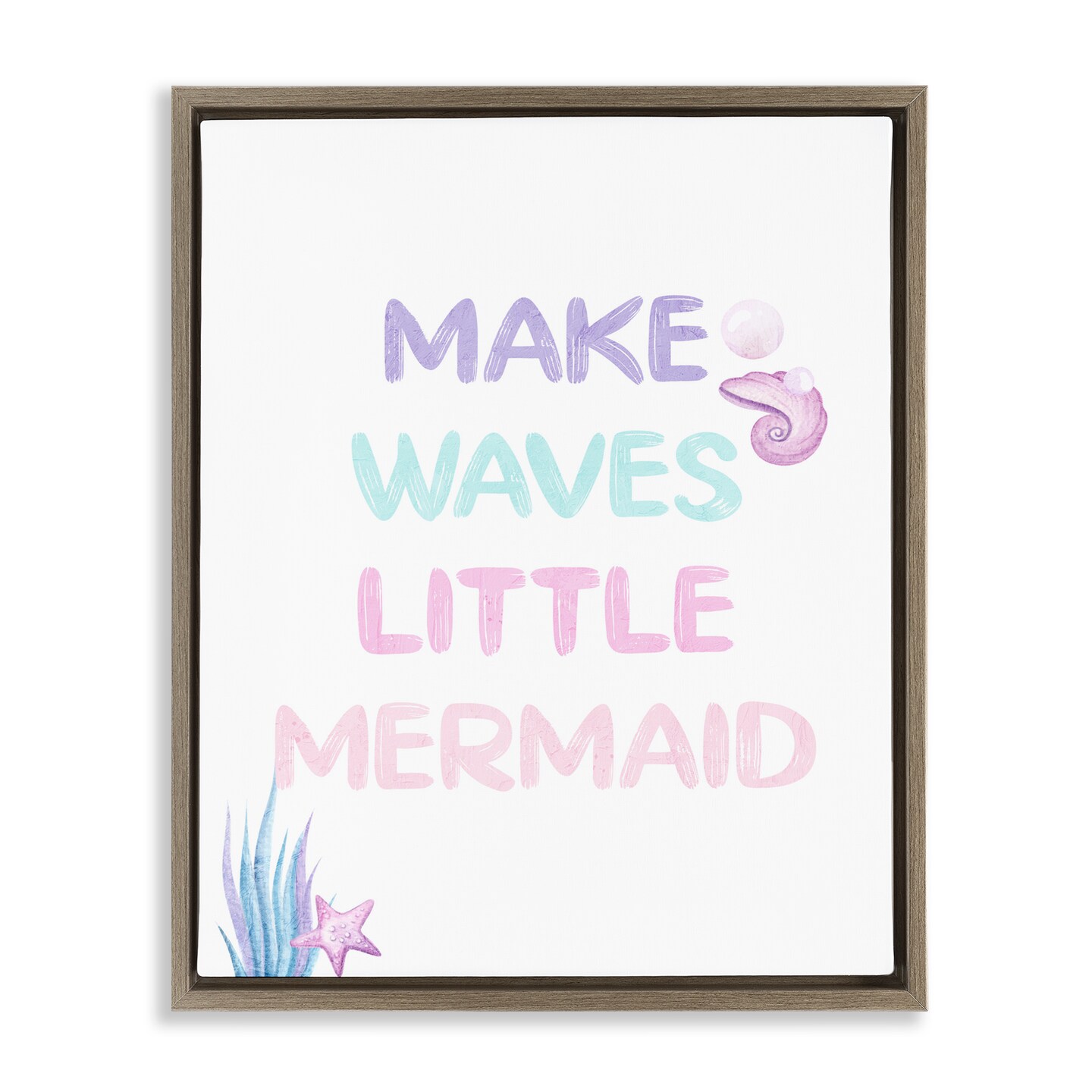 Stupell Industries Make Waves Little Mermaid Floating Frame, design by Kim Allen