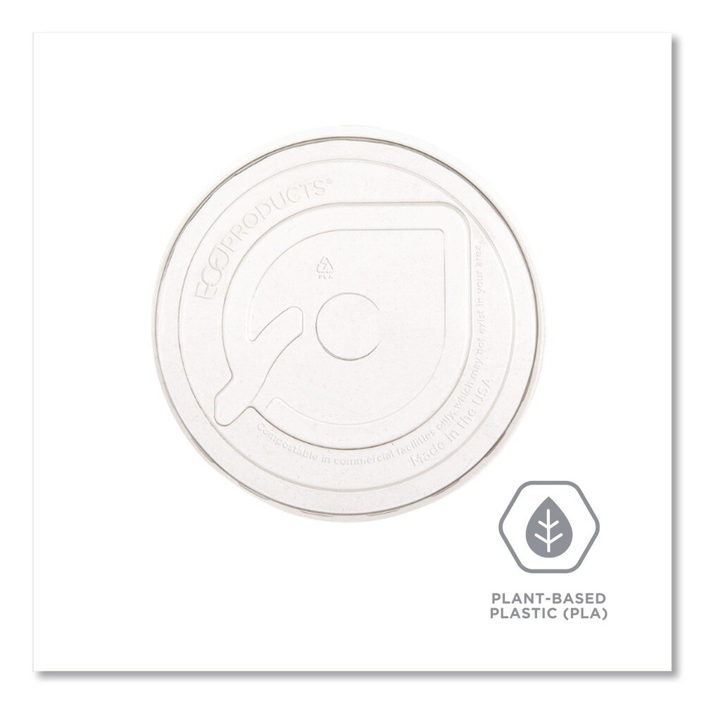 Eco-Products GreenStripe 9 to 24 oz. Renewable and Compost Cold Cup Flat Lids - White (1000/Carton)
