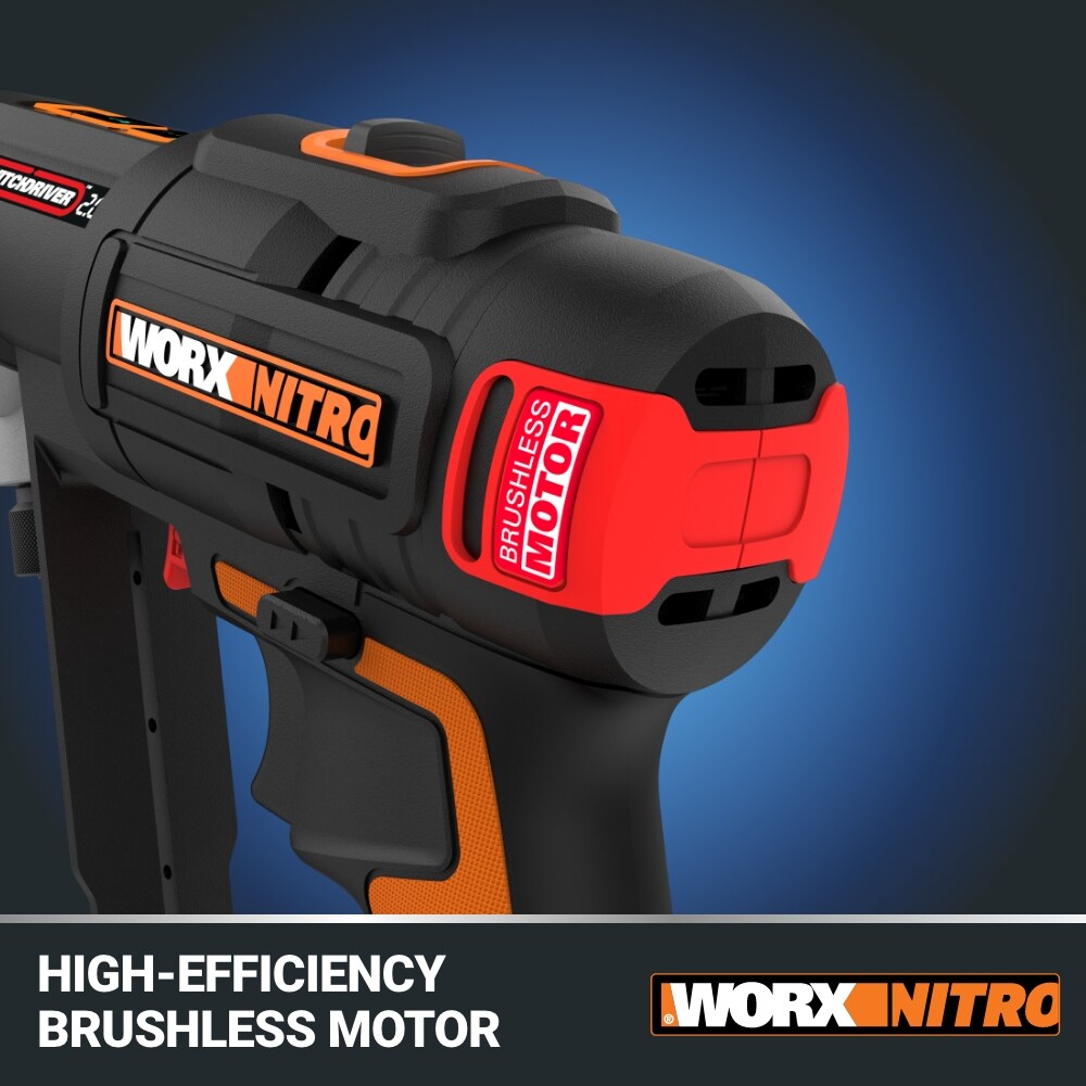 Worx Nitro WX177L 20V Brushless Switchdriver 2.0 2-in-1 Cordless Drill & Driver (Battery & Charger Included)