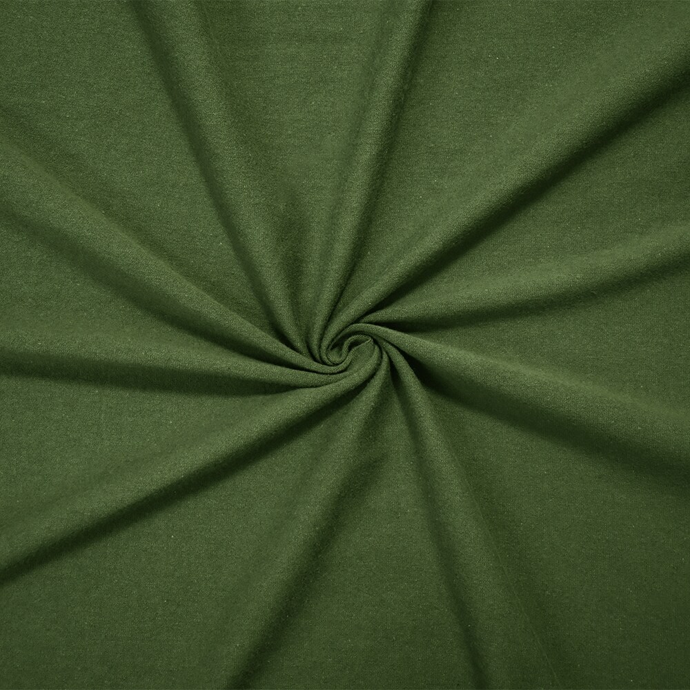 Olive Green Solid Cotton Spandex Knit Fabric - 10 oz - Reorderable By the Yard
