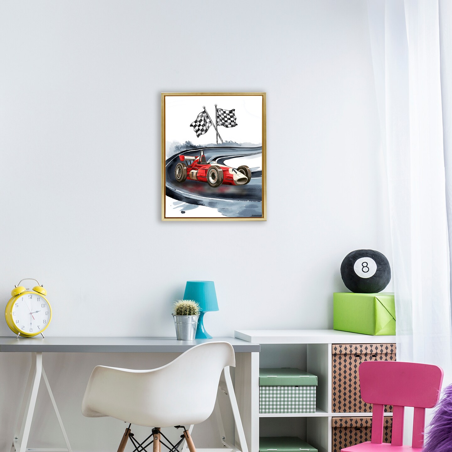 Stupell Industries Vintage Race Day Flags Floating Frame, design by Christine Simpson Art