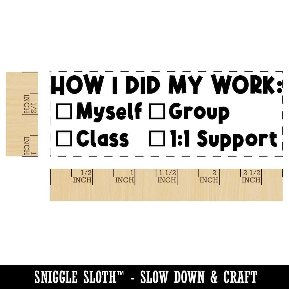 How I Did My Work Checklist Teacher Student School Self-Inking Rubber Stamp Ink Stamper
