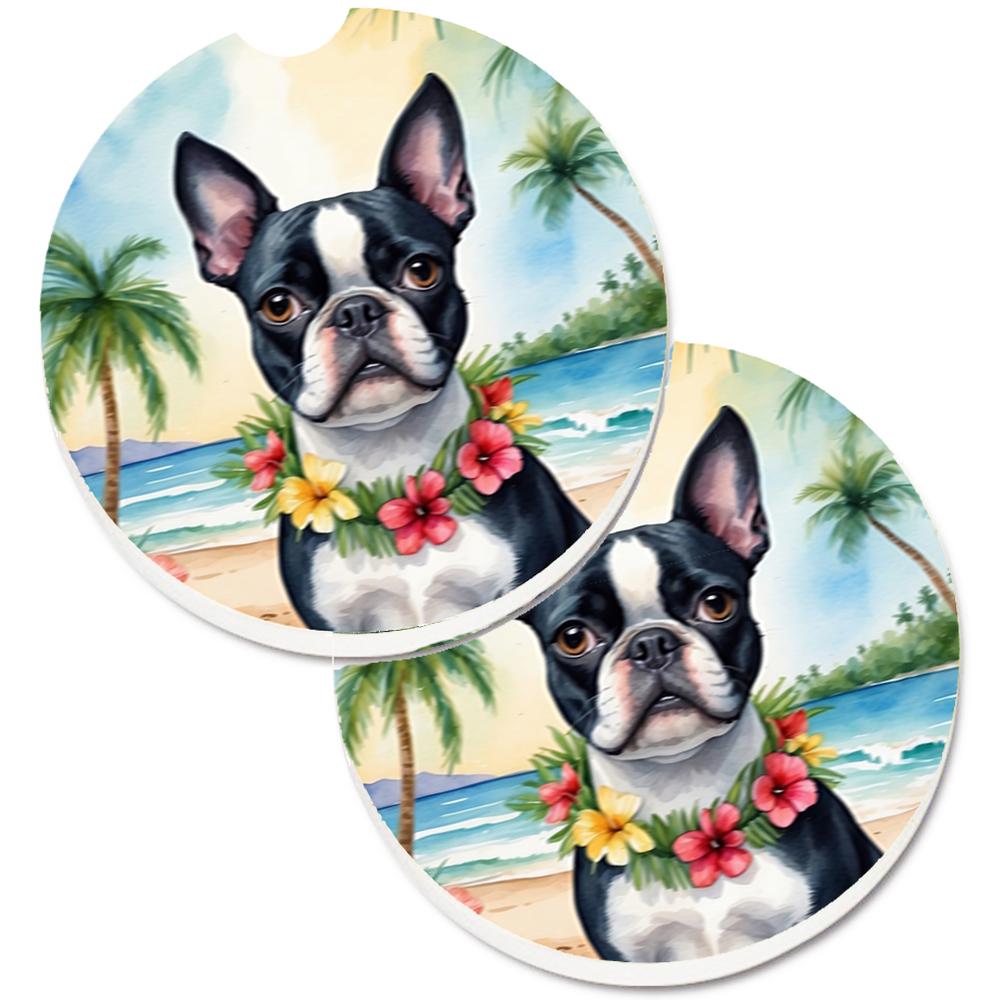 Edge Collections - Multicolor - Island Escape Car Coasters with Floral Art