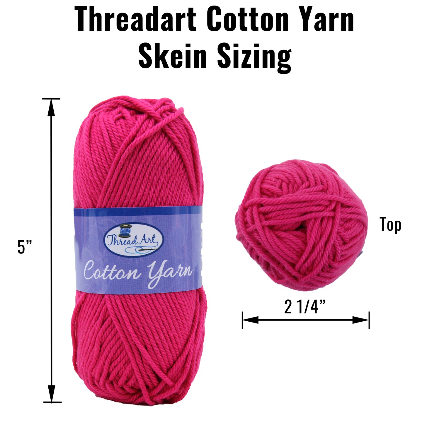 Threadart Crochet 100% Pure Cotton Size 2 Yarn Sets | Each Skein is 50 grams | Worsted Medium #2 Yarn | 165 yds per Skein |18 Different Sets Available