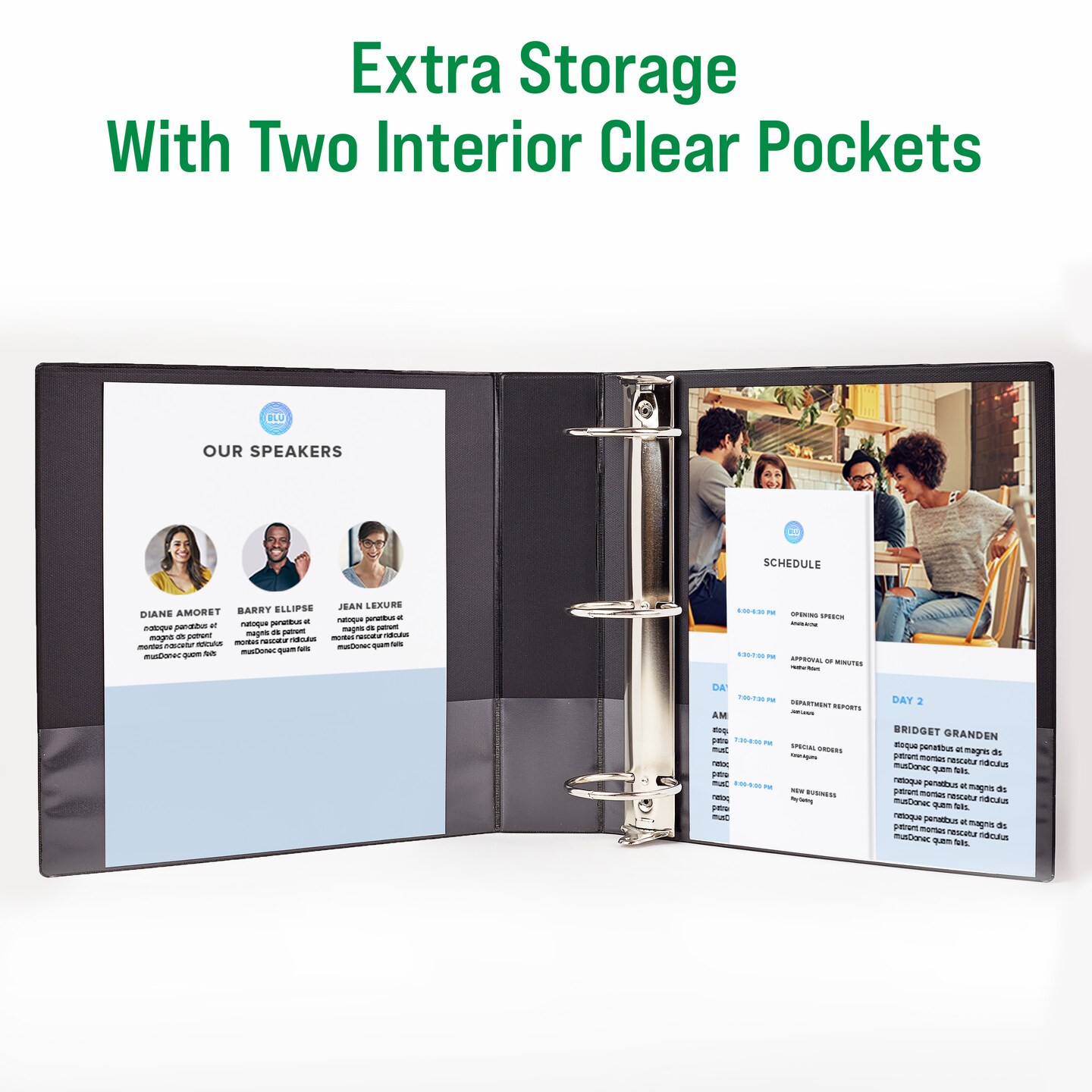 Office Essentials Economy View 3 Ring Binders, 2" Round Rings, 2.8" Spine, 375-Sheet Capacity, White Binders (4-Pack of 03146)