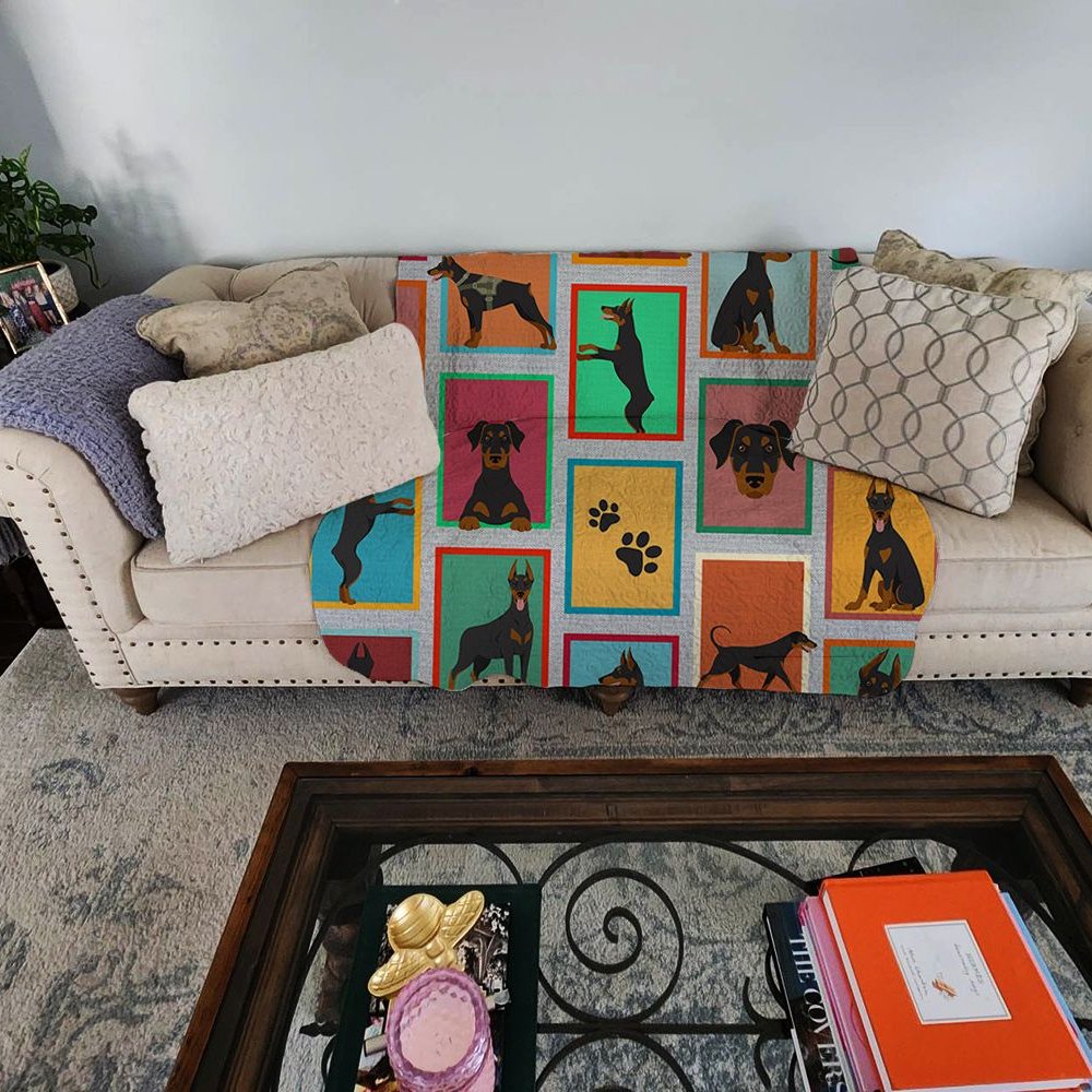 Edge Collections - 50" x 60" - Multicolor - Doberman Pinscher Quilted Blanket Soft and Lightweight - 1 Piece