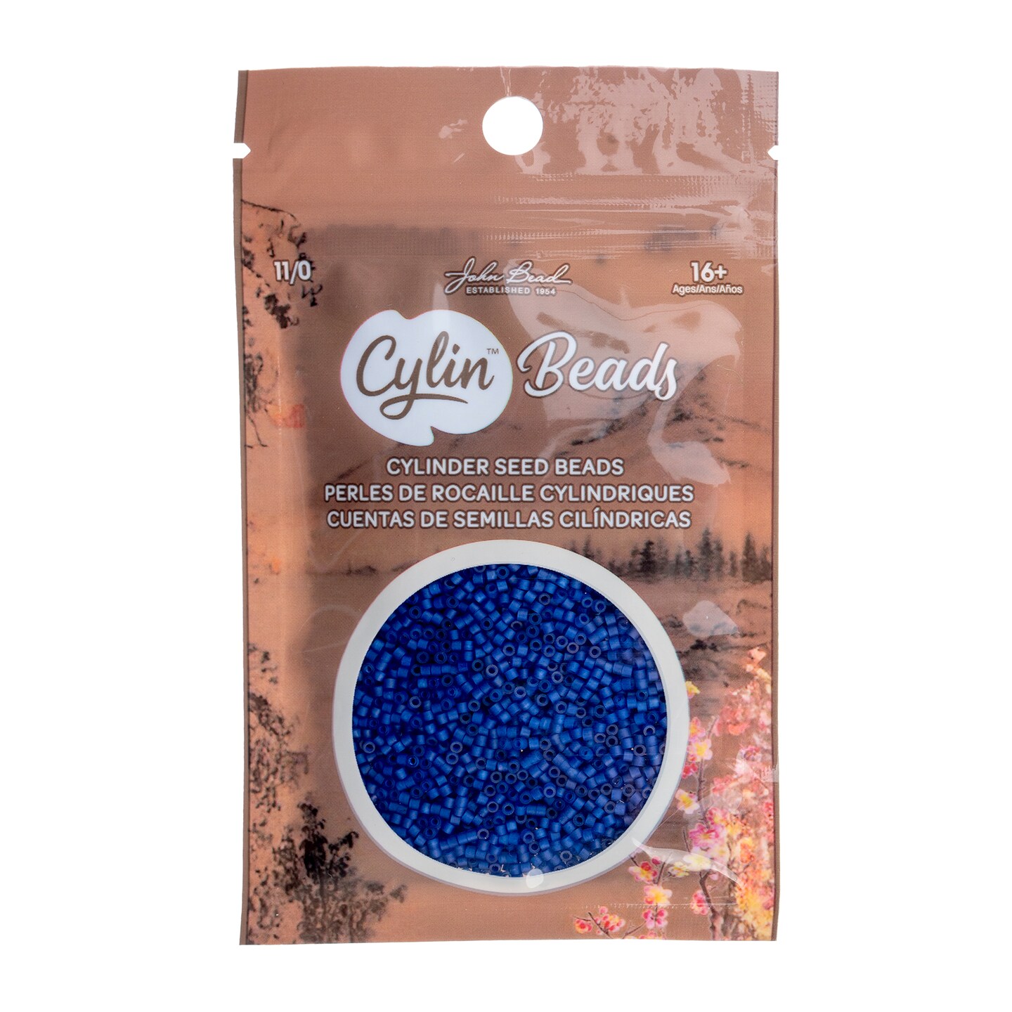 John Bead Transparent Finish Cylin Beads 11/0 Glass Cylindrical Seed Beads, 25g