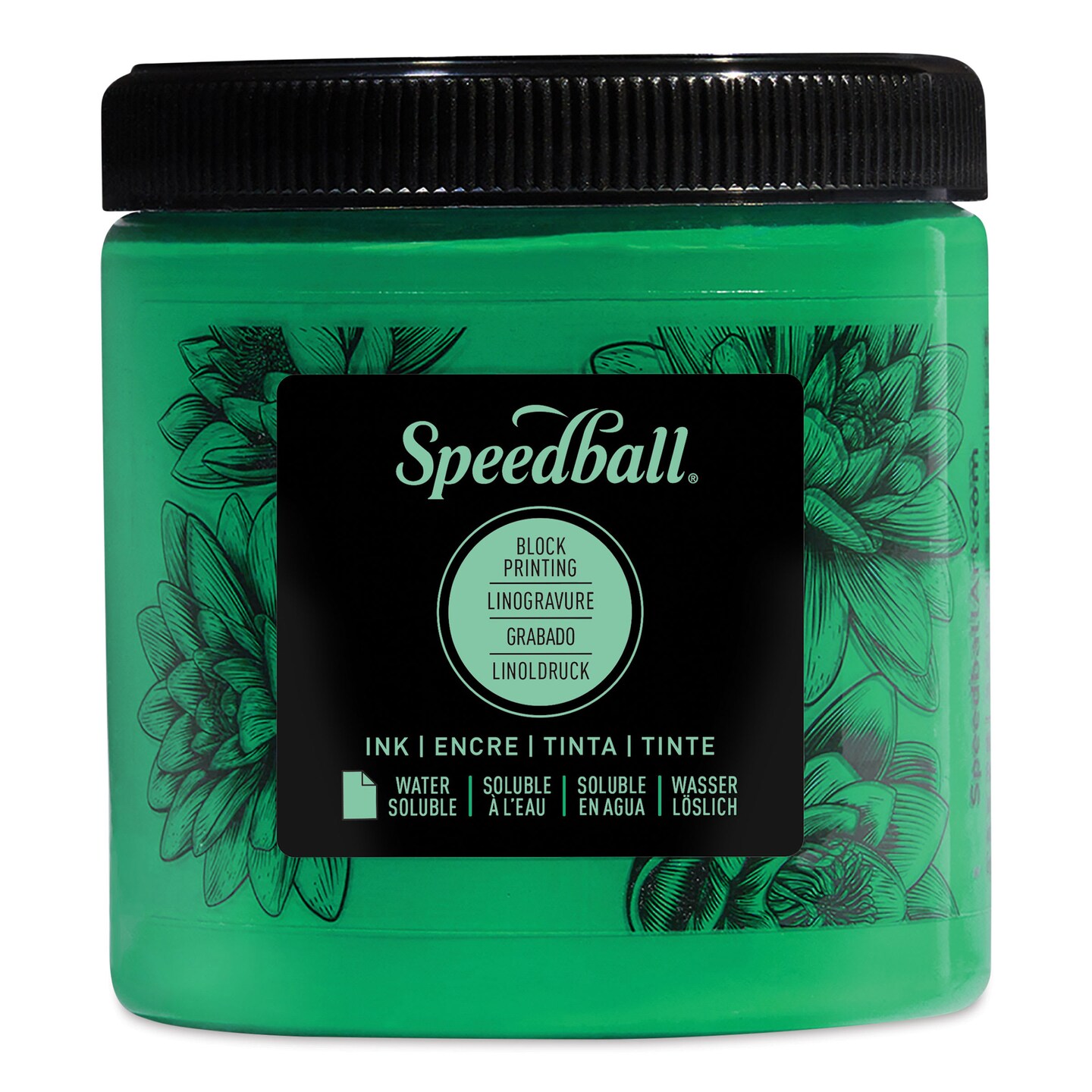 Speedball Water-Soluble Block Printing Ink - Green, 8 oz, Color