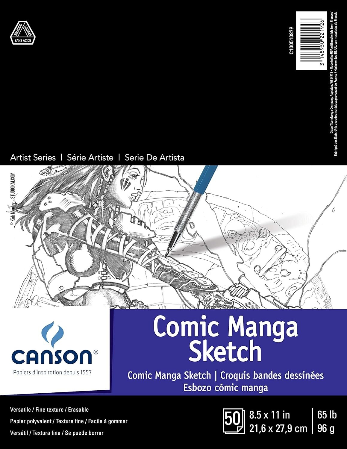 Canson Artist Series Comic Manga Sketch Pad 8.5&#x22;X11&#x22;-50 Sheets