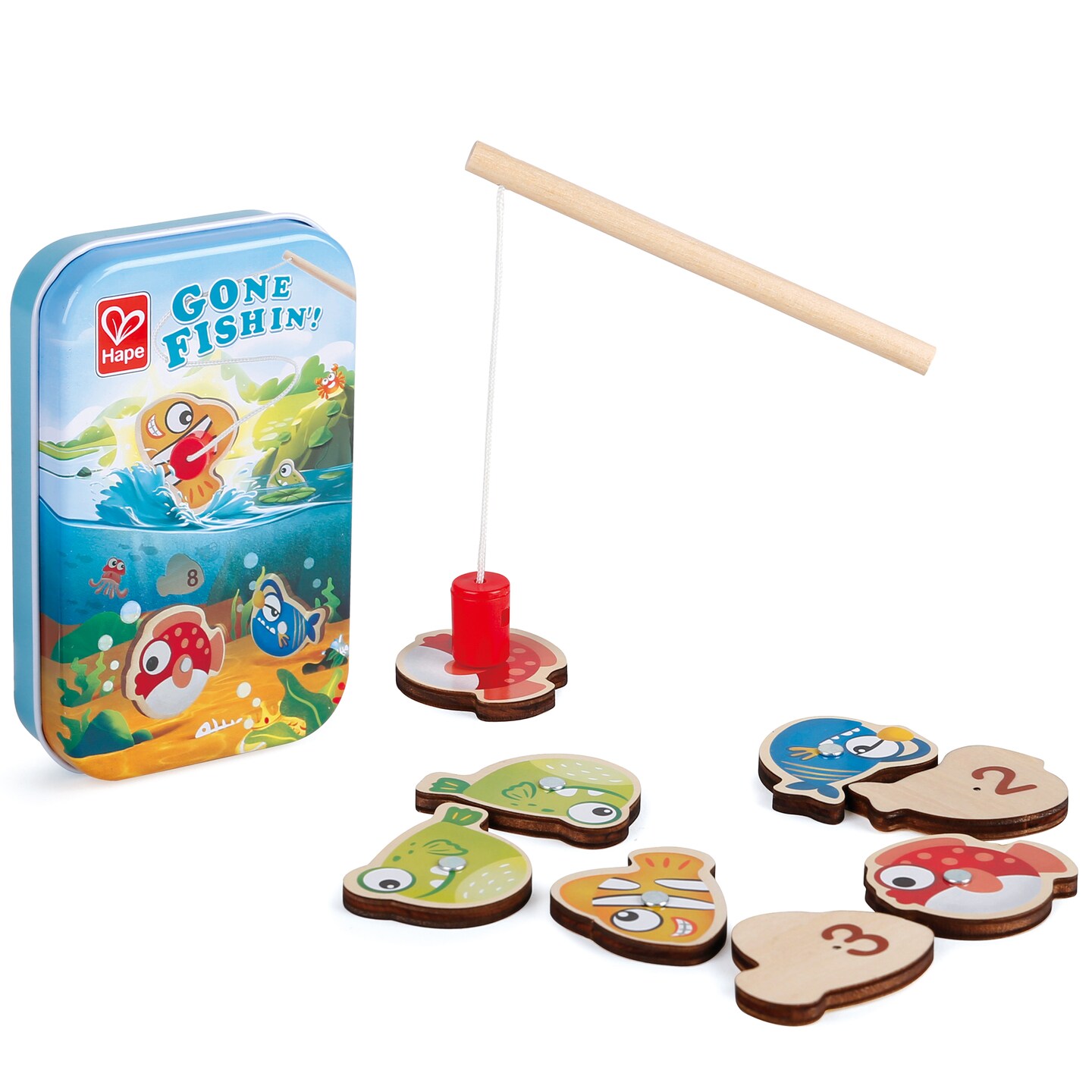 Hape: Gone Fishin&#x27;!&#xA0;- Kids Magnetic Fishing Game, Learn Basic Math Skills, Portable Design, Catching &#x26; Number Counting Game, Toddlers &#x26; Kids Ages 2+