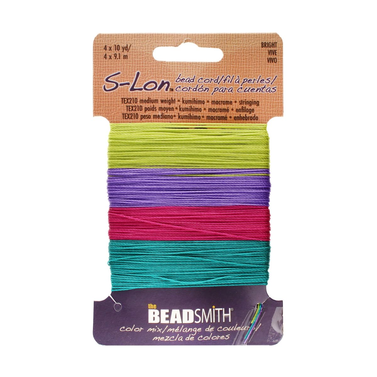 The Beadsmith S-Lon Bead Cord – .5 mm Twisted Nylon Cord for Stringing, TEX210
