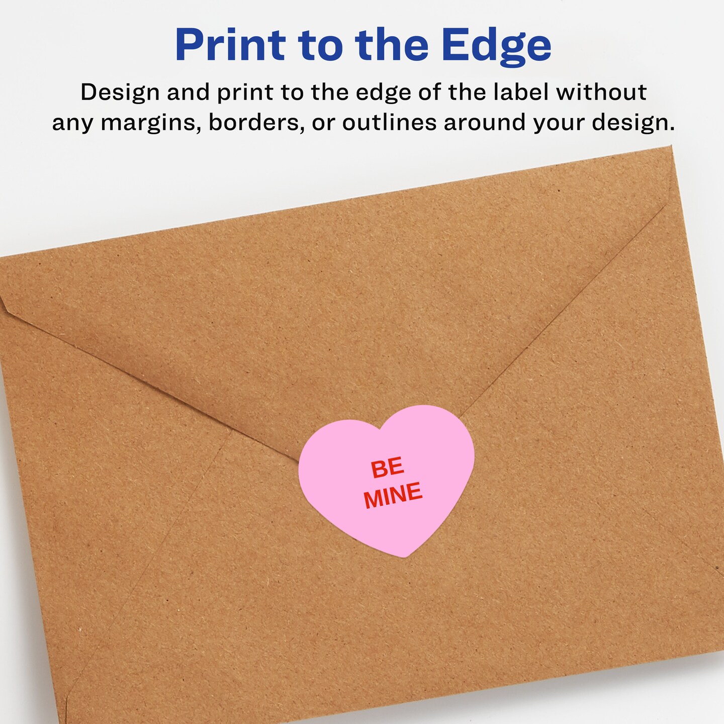 Avery Durable Waterproof Heart Labels with Sure Feed, 2-9/32" x 1-27/32"