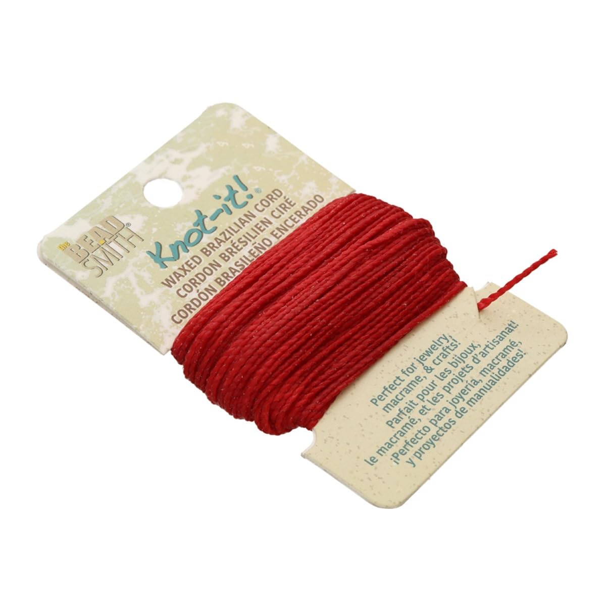 The Beadsmith Waxed Brazilian Cord, 0.7 mm Diameter, Light Wax, 15 Yards (13.7 m)