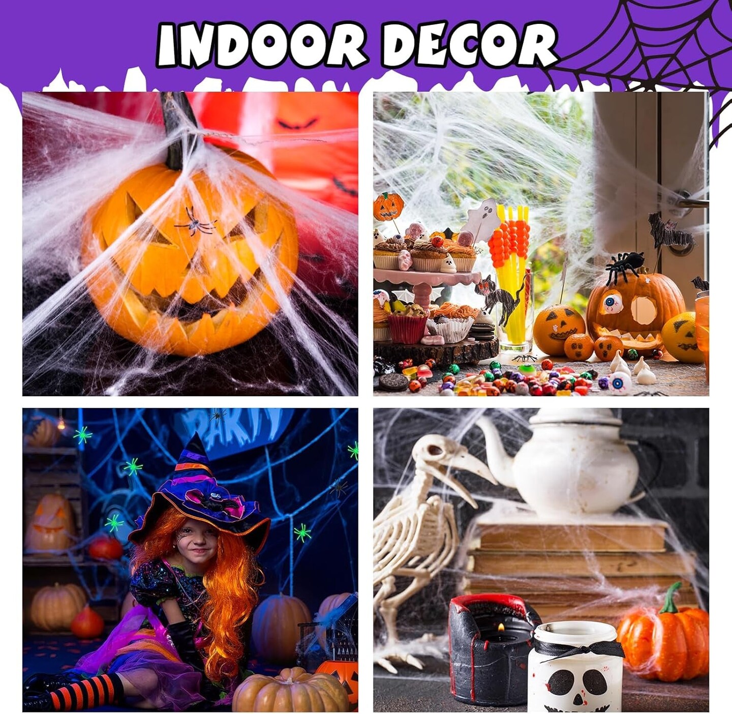 1200 Sqft Spider Webs Halloween Decorations with 100 Fake Scary Spiders, Super Stretch Cobwebs, Glow in the Dark Spiders, for Halloween Indoor and Outdoor Party Suppliesz, Halloween DIY Decoration