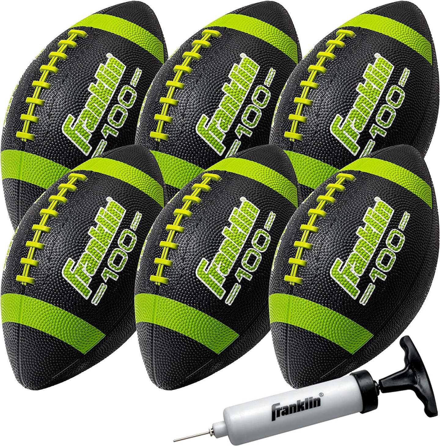 Kids Junior Football - Grip-Rite 100 Youth Junior Size Rubber Footballs - Peewee Kids Durable Outdoor Rubber Footballs - Single Footballs + 6 Football Bulk Packs Available