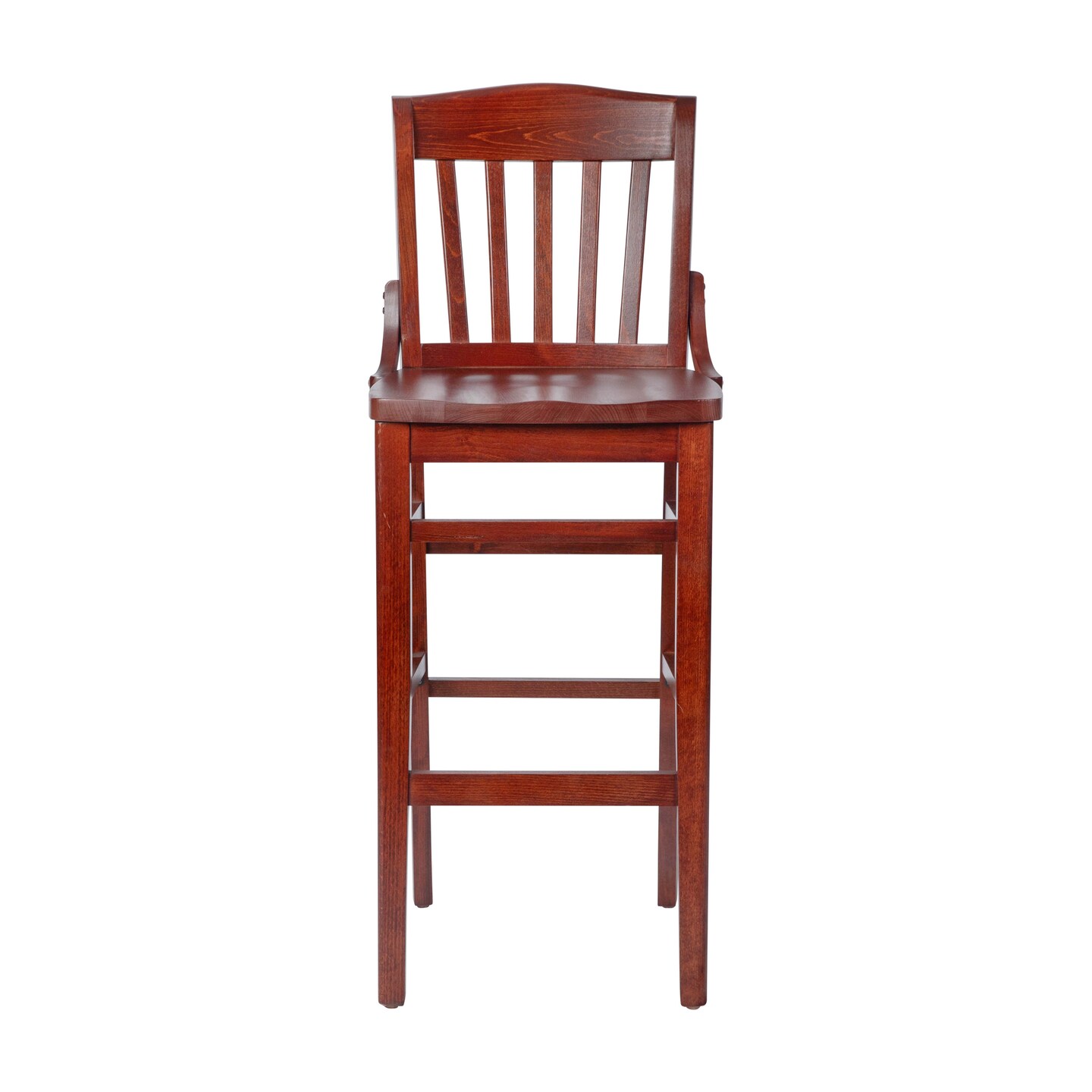 Emma and Oliver School House Back Wooden Restaurant Dining Barstool