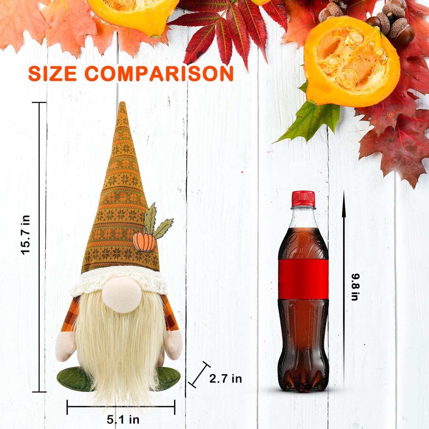 2 Pieces Fall Decor, Fall Gnomes Plush Fall Decorations for Home Thanksgiving Decorations for Farmhouse Scandinavian Autumn Pumpkin Decor Harvest Holiday Party Gnomes Ornaments Fall Tiered Tray Decor
