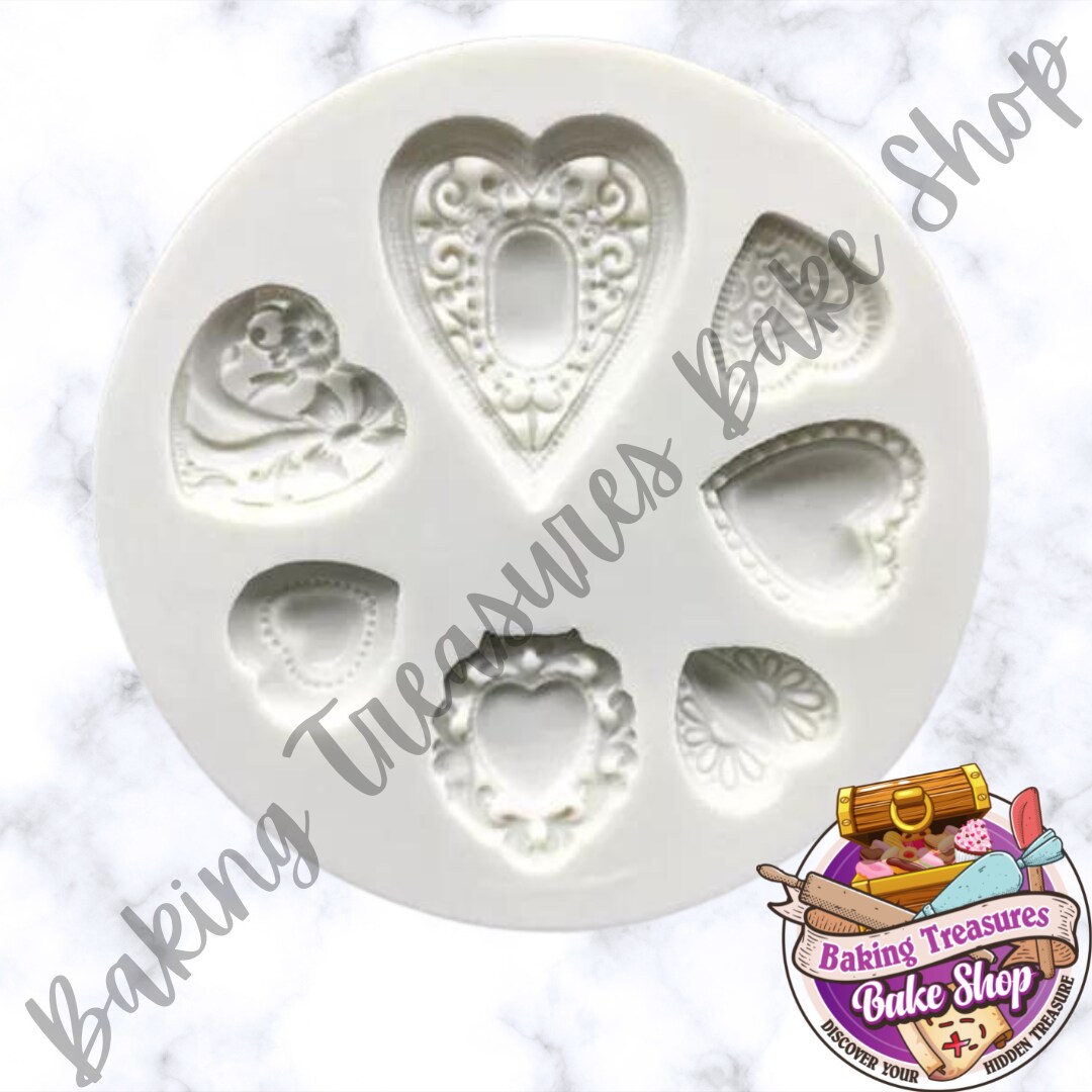 Valentine&#x27;s Heart 7 Cavity Silicone Mold
