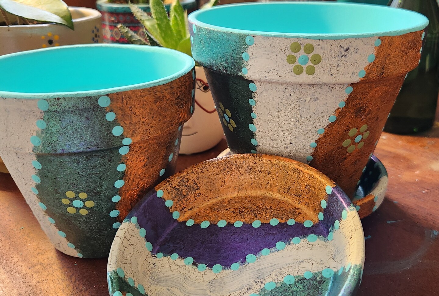 Succulent Planters | Painted Flower Pots | Succulent Flower Pots | Herb Planters | Boho Decor | Succulent Pots | Garden Lover Gifts product 2