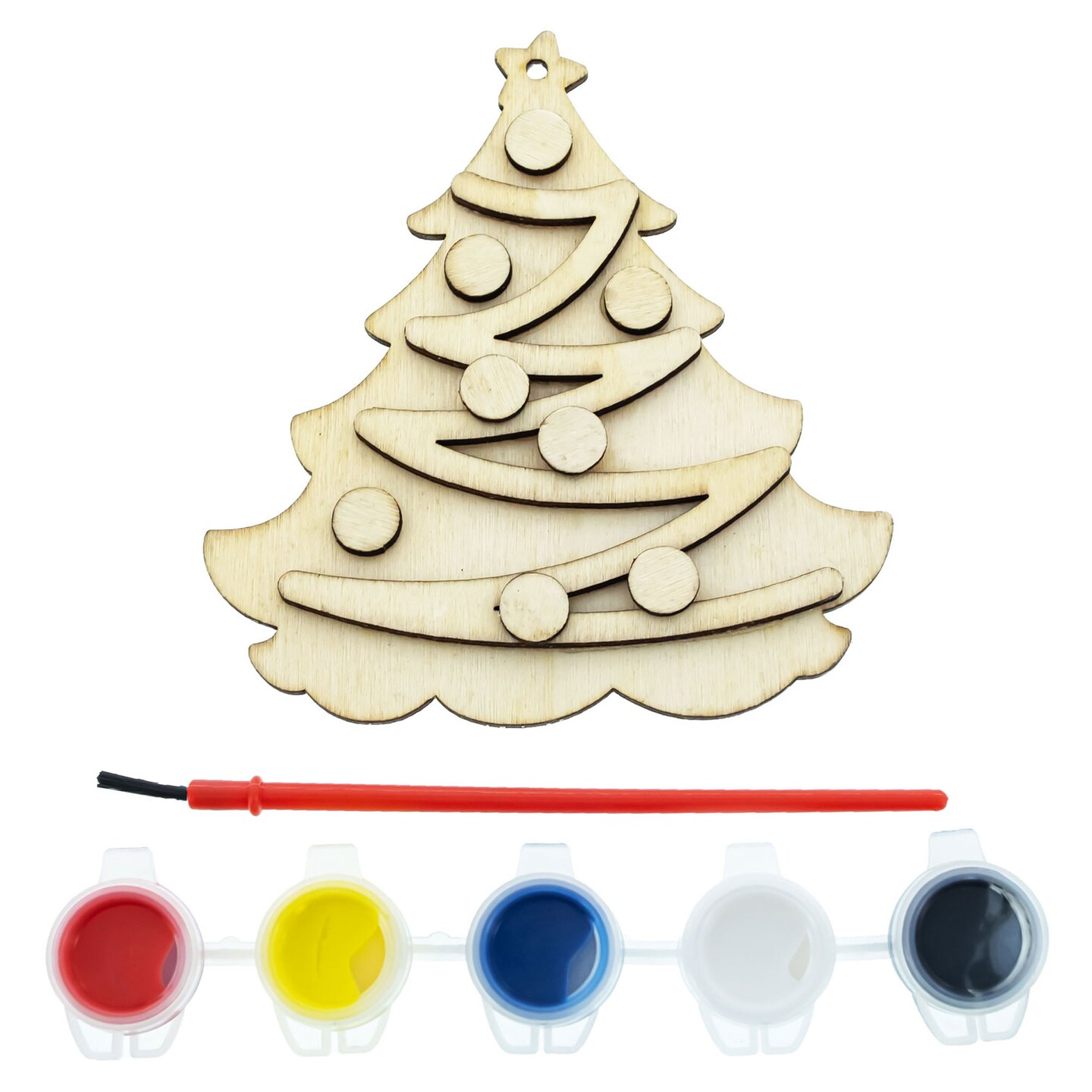 Unfinished Wooden Christmas Tree Ornament Cutout DIY Craft Kit