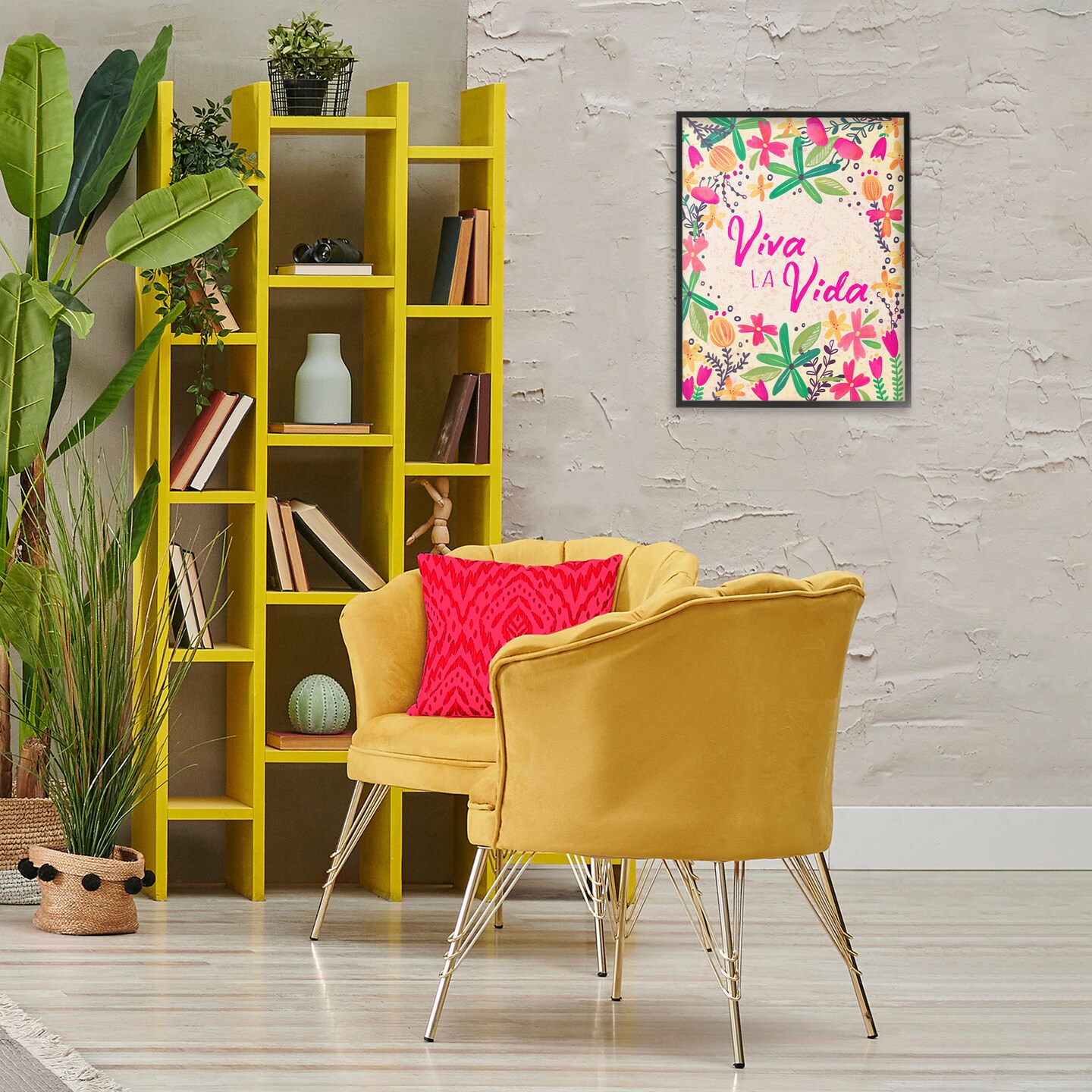 Stupell Industries Viva la Vida Flores Tropicales Framed Giclee Art