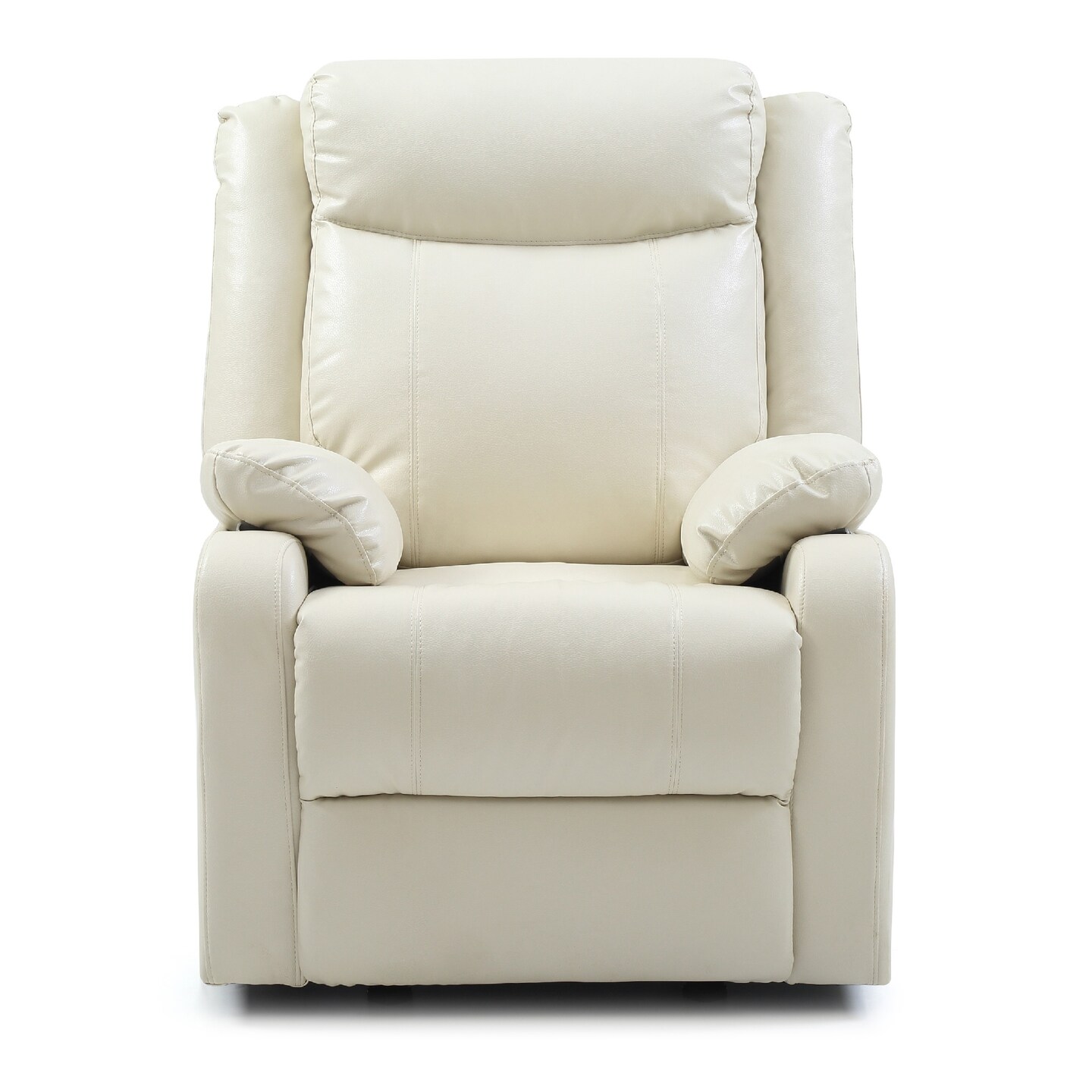 Contemporary Home Living Upholstered Reclining Accent Chair with Padded Arms - 40&#x22; - White