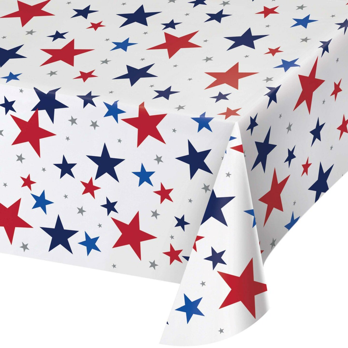 Party Central Patriotic Stars Rectangular Tablecloth - 8.5' - Red and Blue - Club Pack of 12