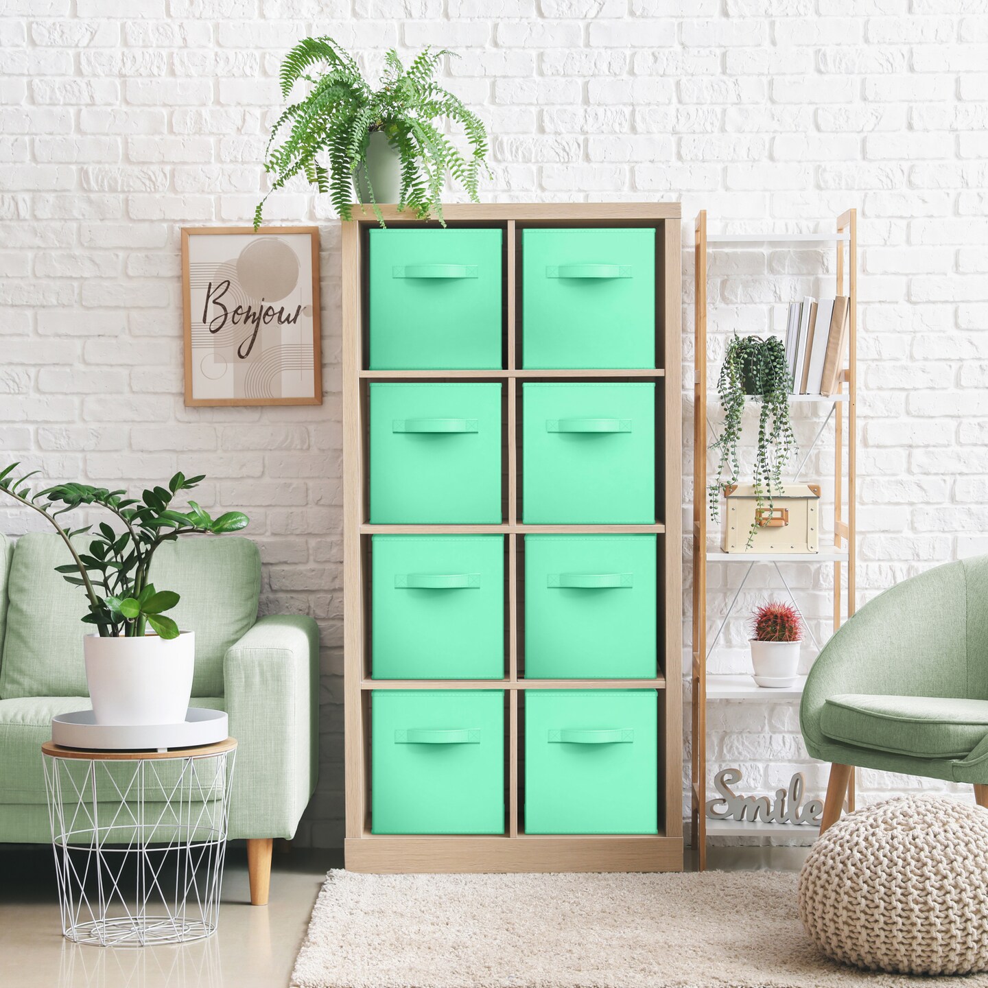 Sorbus Large 13" Storage Bins - 8 Pack Sturdy Collapsible Fabric Storage Cubes with Handles