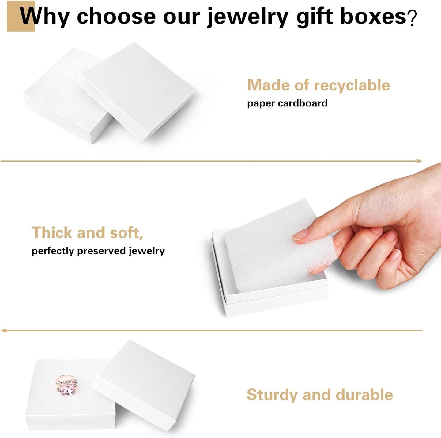 jewelry gift boxes, 20 Pack Small Gift Boxes with Lids for Necklace Ring Bracelet Earring Display Box, Jewelry Box Bulk White