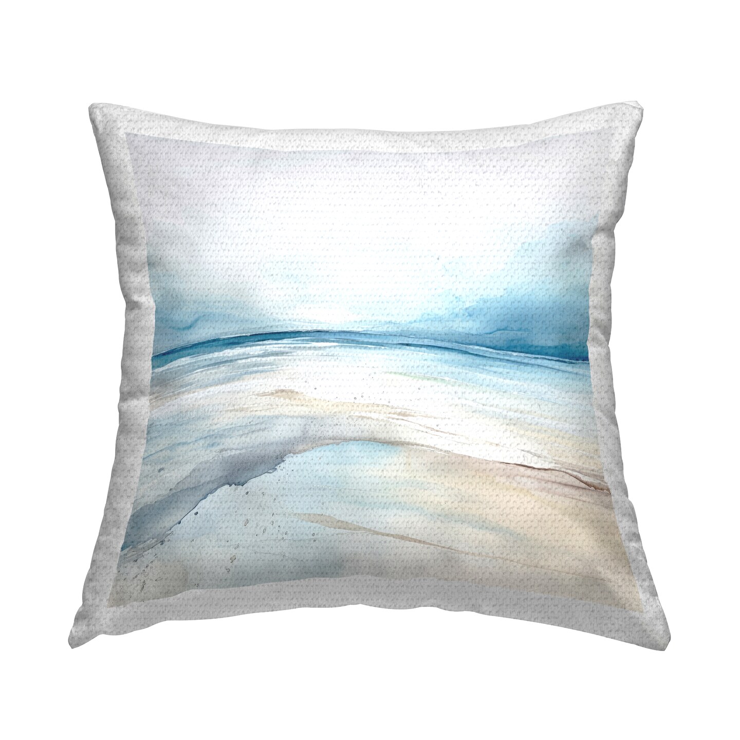 Nautical Scenery Abstract Outdoor Printed Pillow Design by Irena Orlov, 18 x 7 x 18