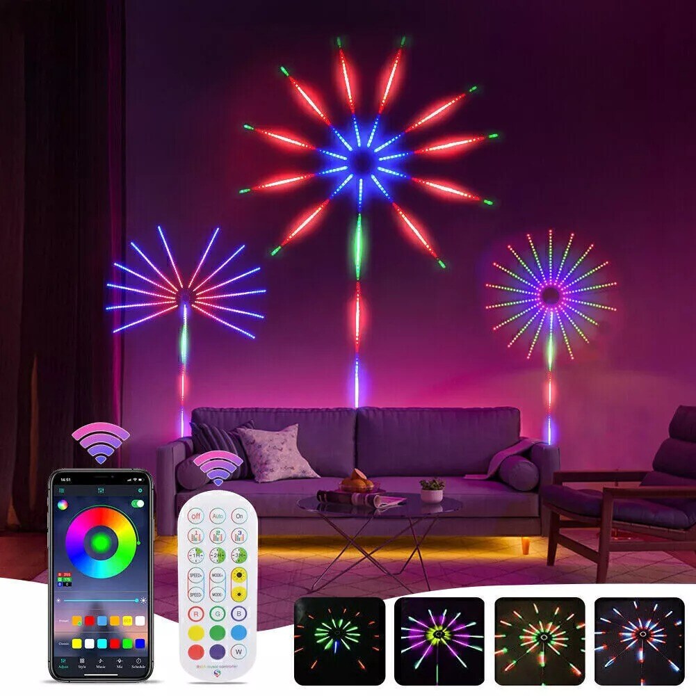 Firework LED Strip Lights Multi Color RGB Changing Music Sound Sync Bluetooth
