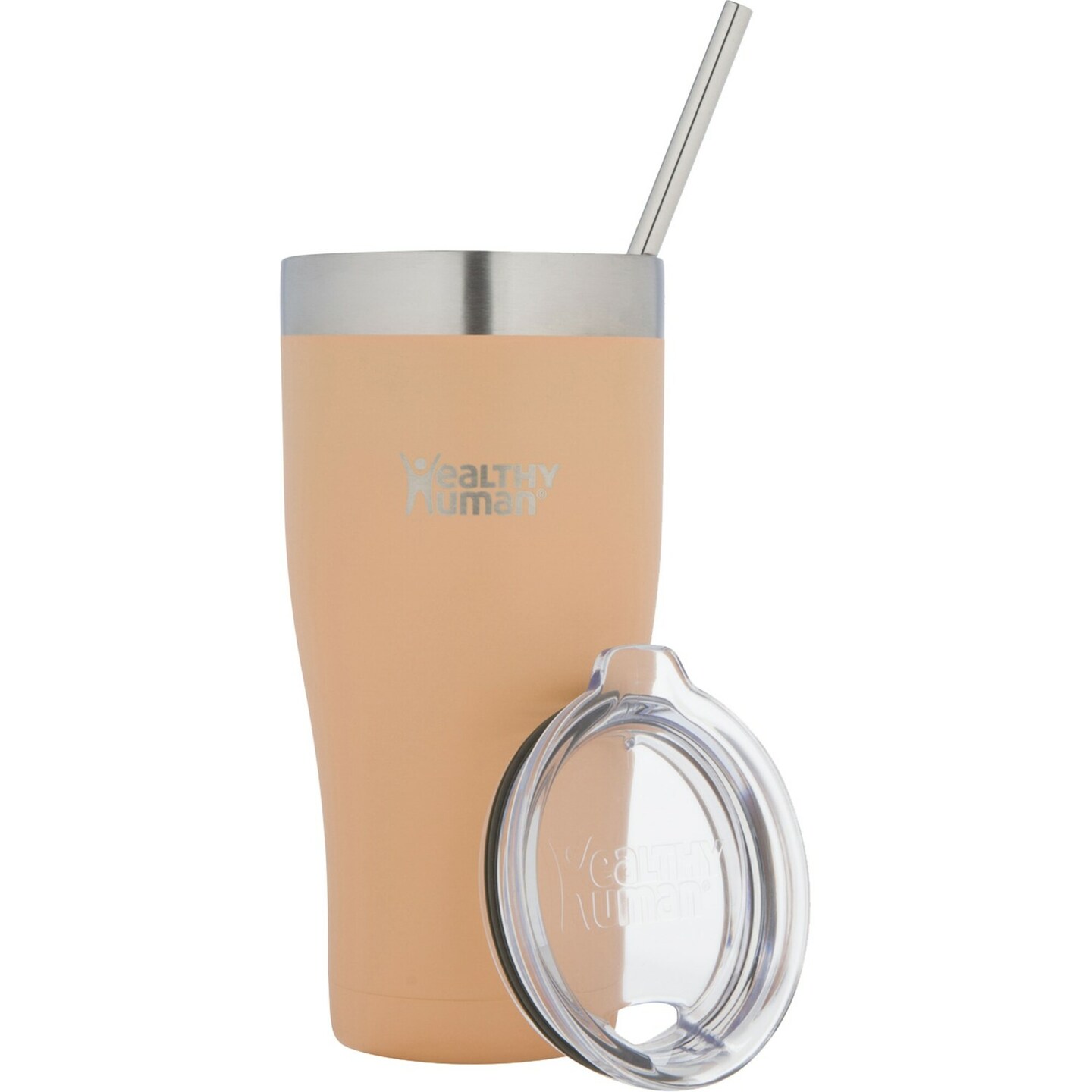 Healthy Human Stainless Steel Tumbler with Straw & Lid Splash Proof