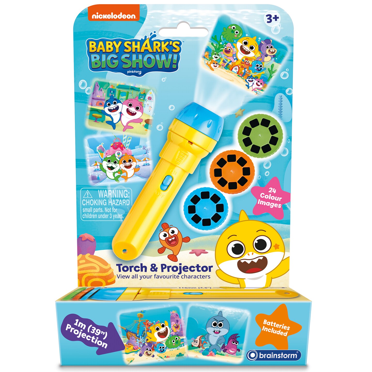 Baby Sharks Big Show! Torch &#x26; Projector - Nickelodeon, View All Your Favorite Characters, 39&#x22; Projections, Kids Ages 3+