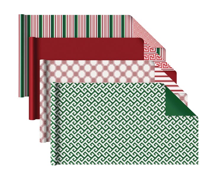 LaRibbons 30" x 10' Wrapping Paper Bundle (4-pack) | Greek Key