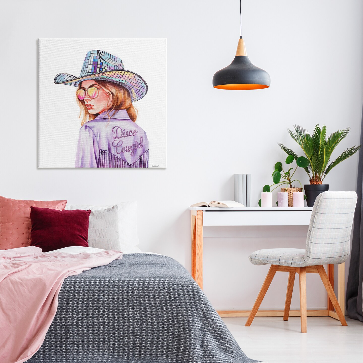 Stupell Industries Purple Disco Cowgirl Canvas Design by Amanda Greenwood