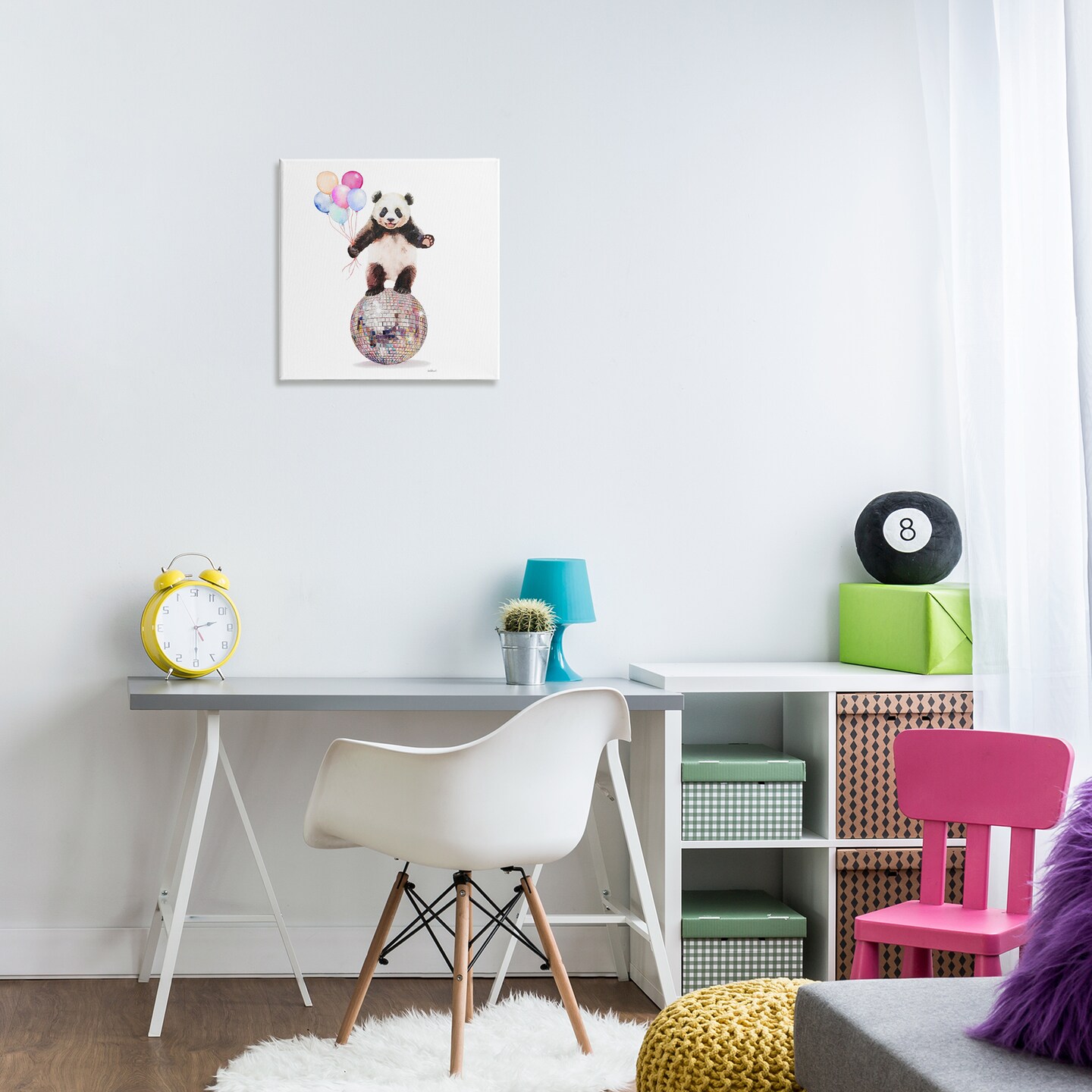 Stupell Industries Panda &#x26; Balloons Disco Canvas Design by Amanda Greenwood