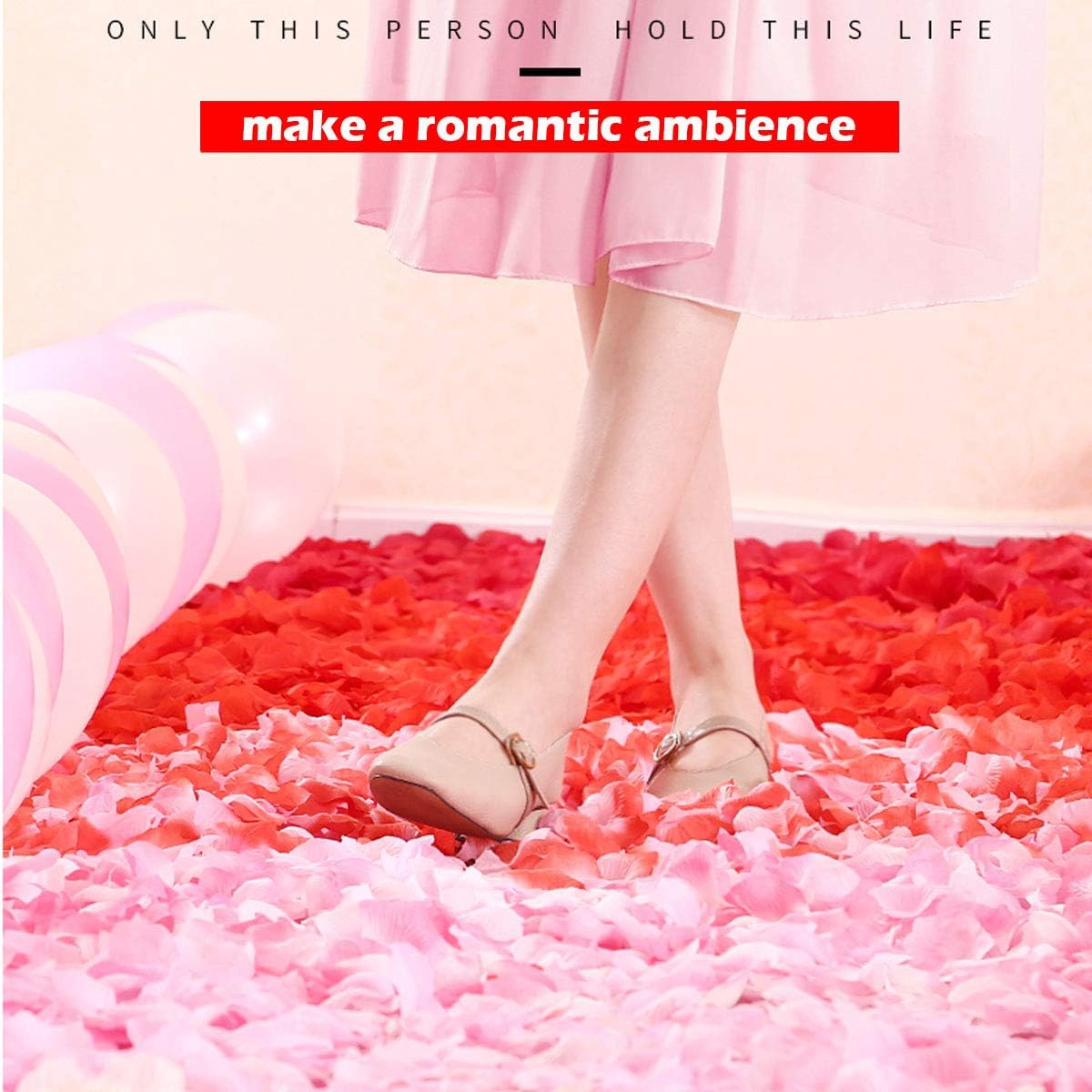 4500 Pack Red Rose Petals,Artificial Roses Flower Petals for Romantic Night,Valentine's Day and Weddings