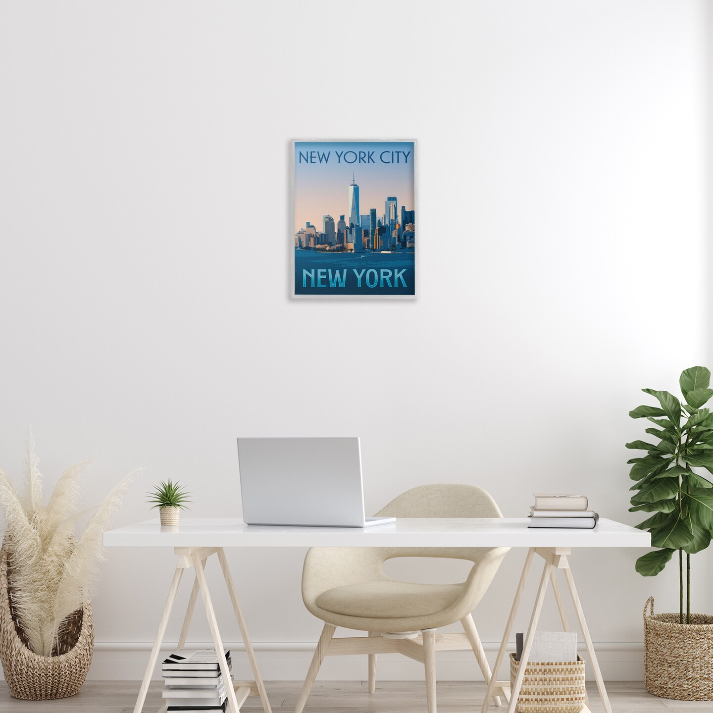 Stupell Industries New York Landmark Skyline Framed Giclee Design by Victoria Barnes