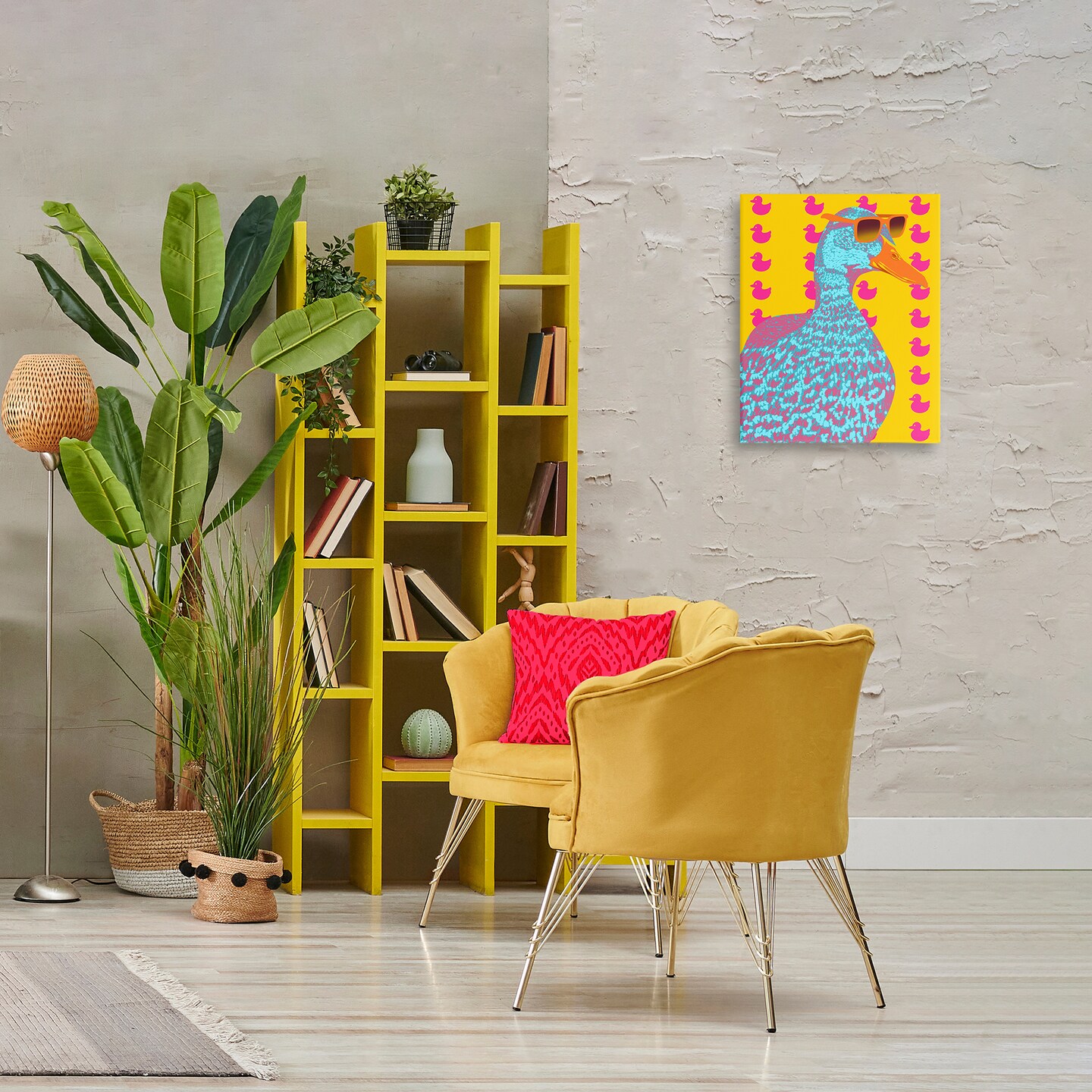 Stupell Industries Quirky Vibrant Goose Canvas Design by Marcus Prime