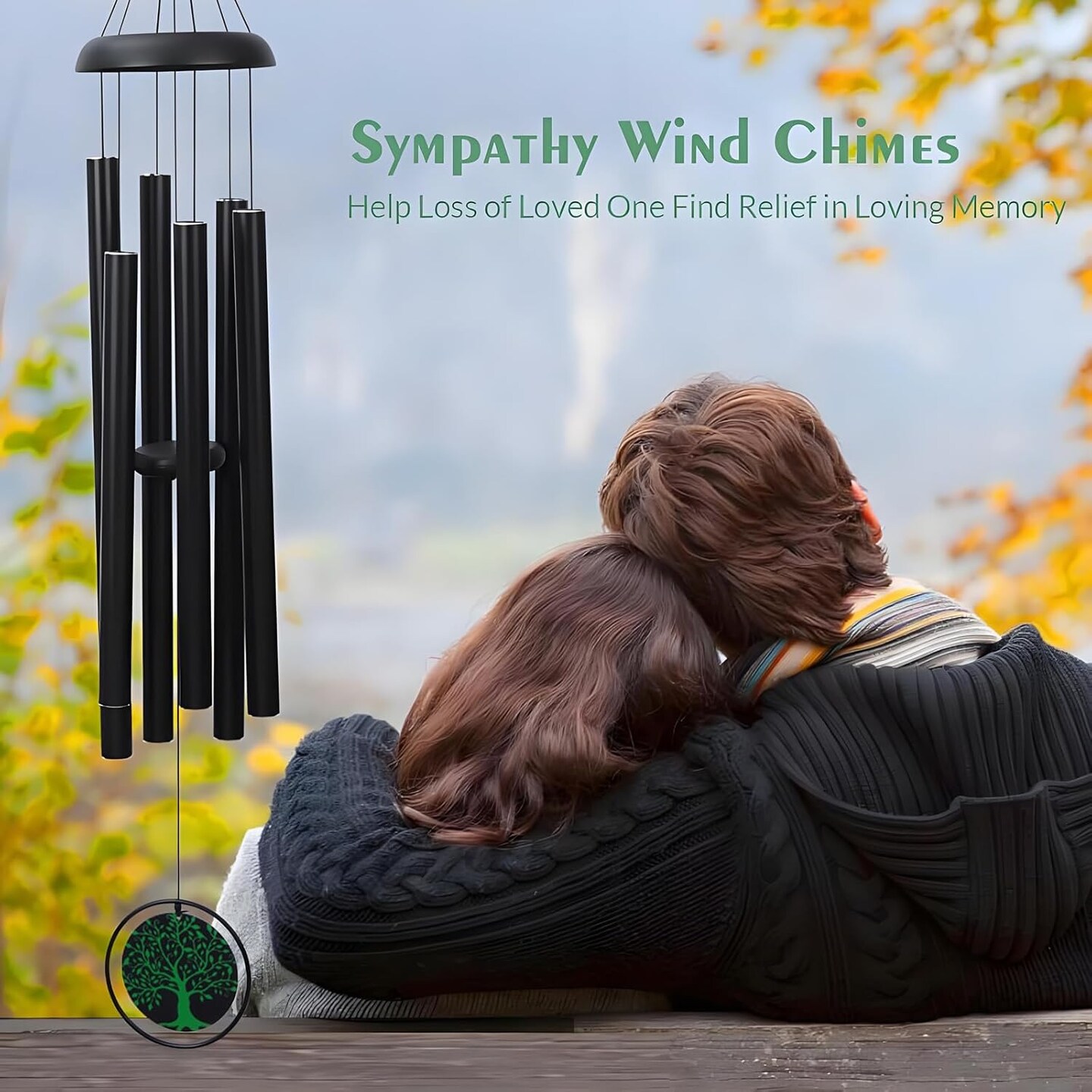 Wind Chimes for Outside Large 48&#x27;&#x27;, Deep Tone Windchimes Outdoors Decor for Porch, Yard, Garden, Patio, Memorial Wind Chime for Loss of Loved One, Sympathy/Bereavement/Grief Windchime Gifts