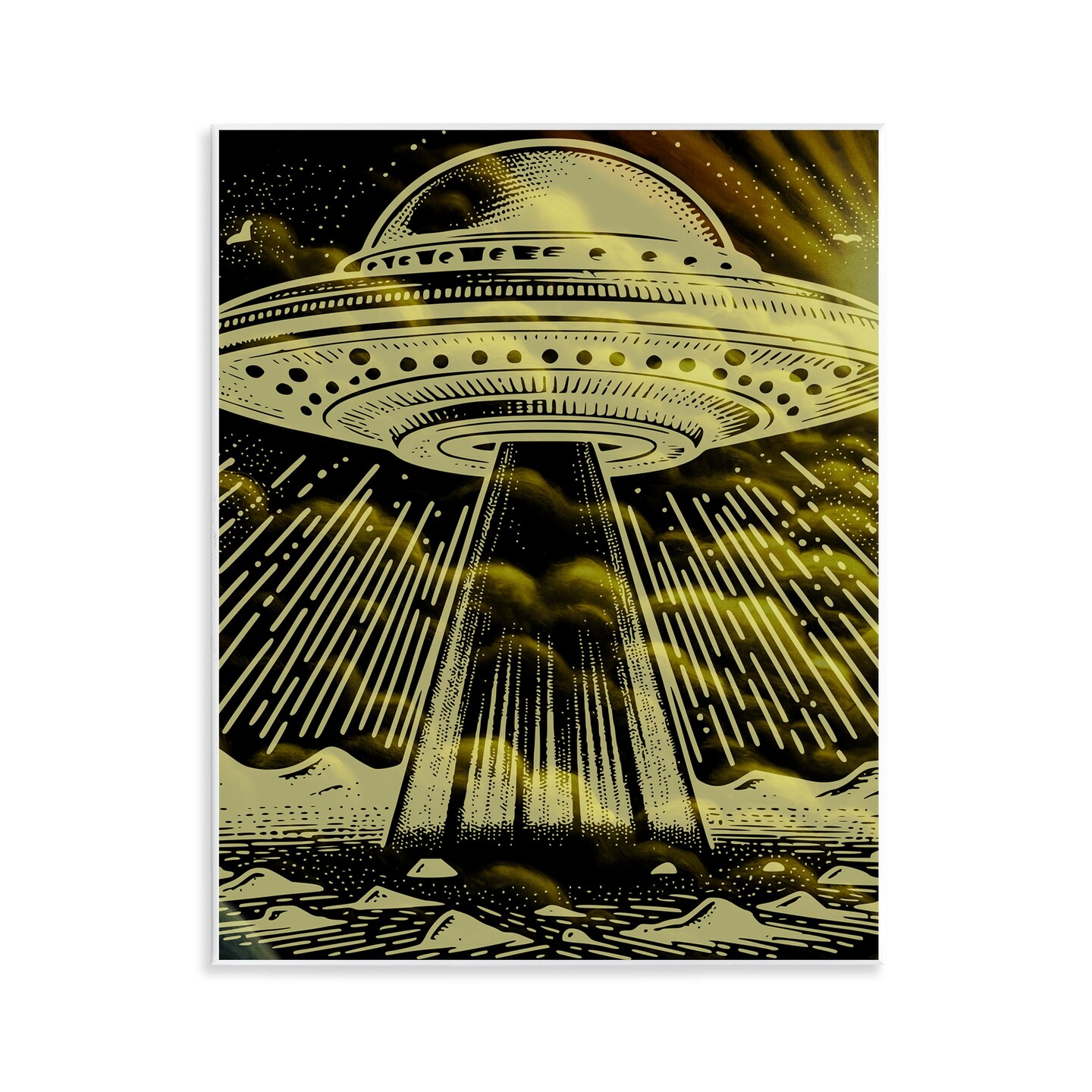 Stupell Industries Mysterious Alien UFO Wall Plaque Design by Jesse ...
