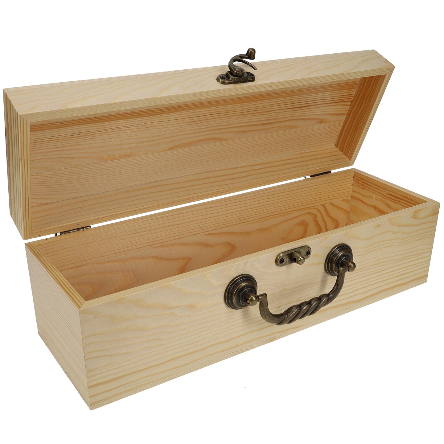 WE Games Wooden Storage Box, Walnut Stained Burnt Wood Finish
