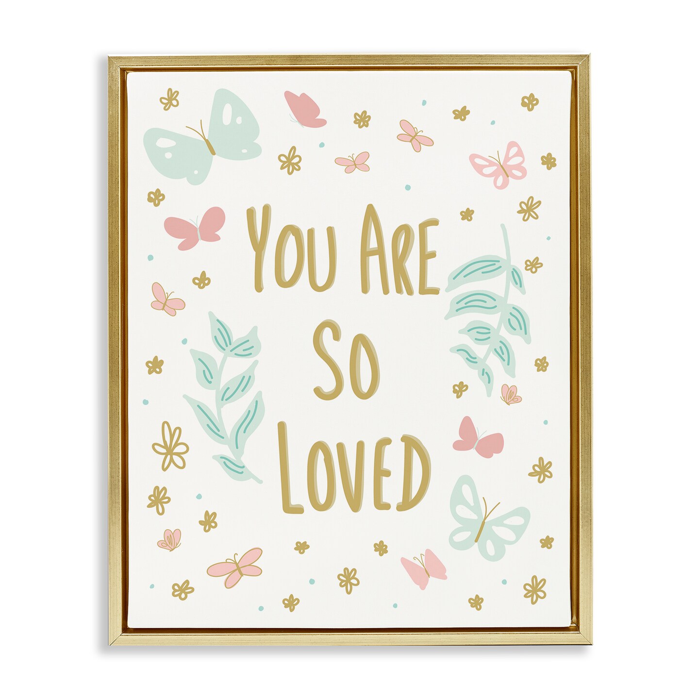 Stupell Industries So Loved Uplifting Flowers Floating Frame Design by ...