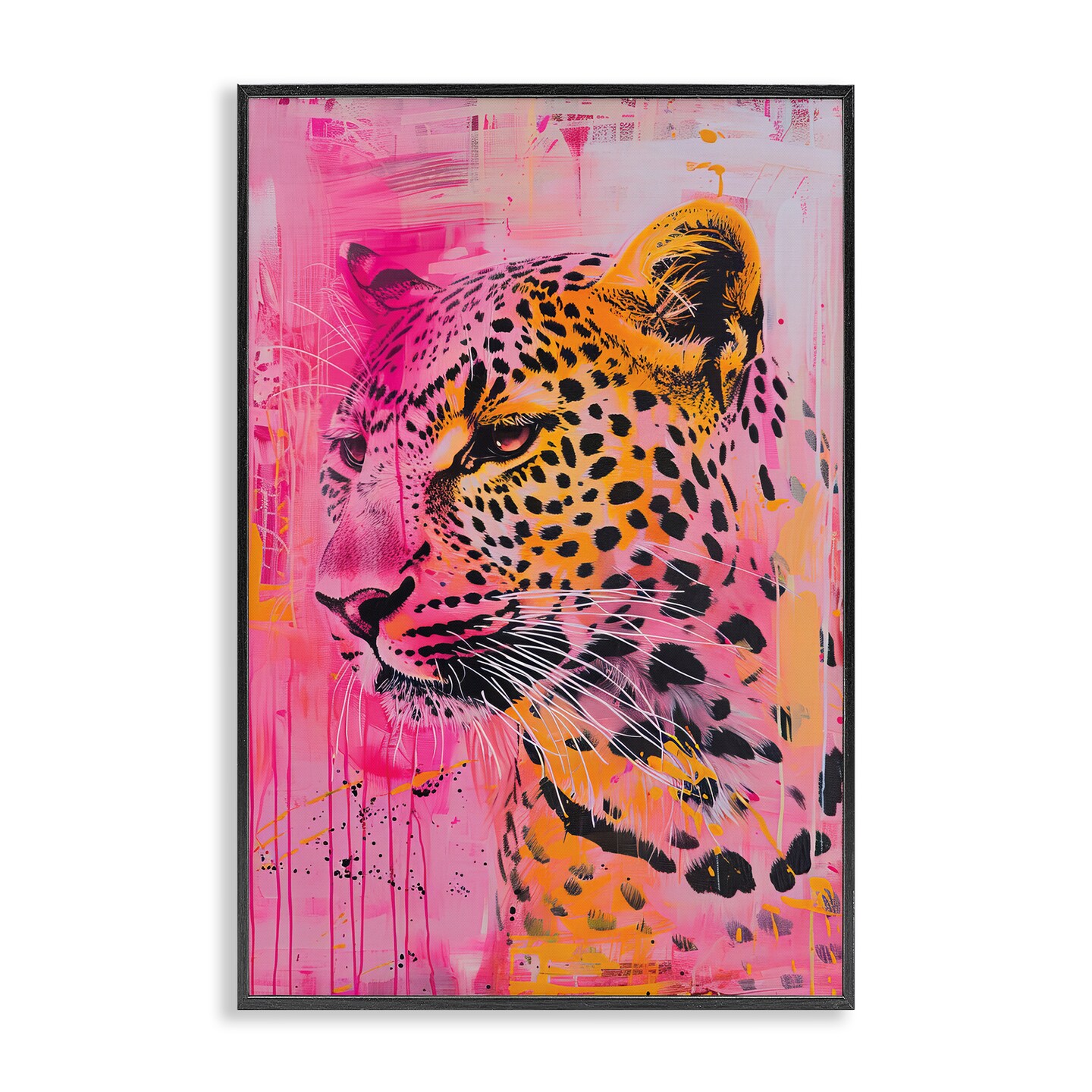 Stupell Industries Vibrant Purple & Orange Cheetah Framed Giclee Design by LSR Design Studio